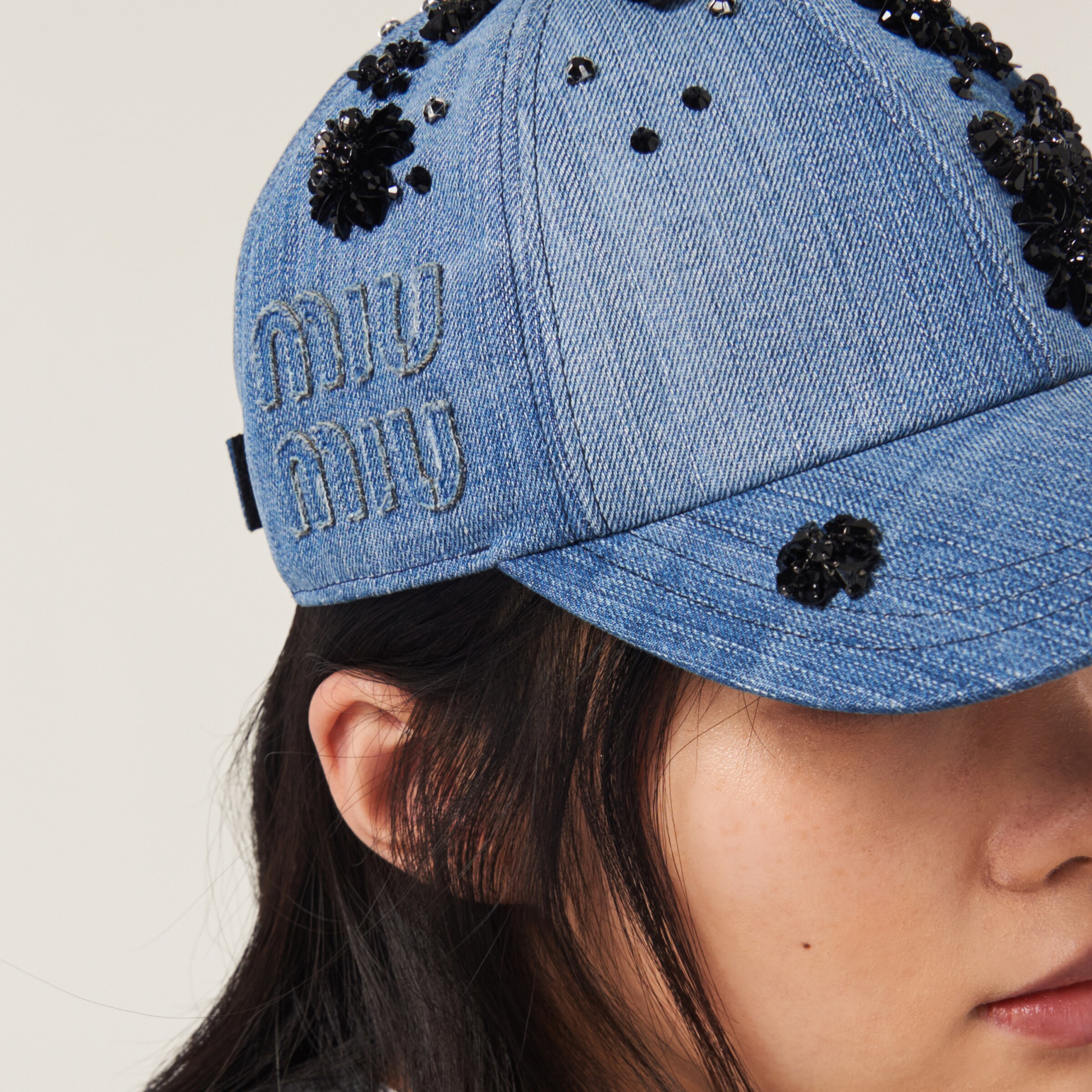 最終値下げ】miumiu 危なかっ デニムキャップ ブラック