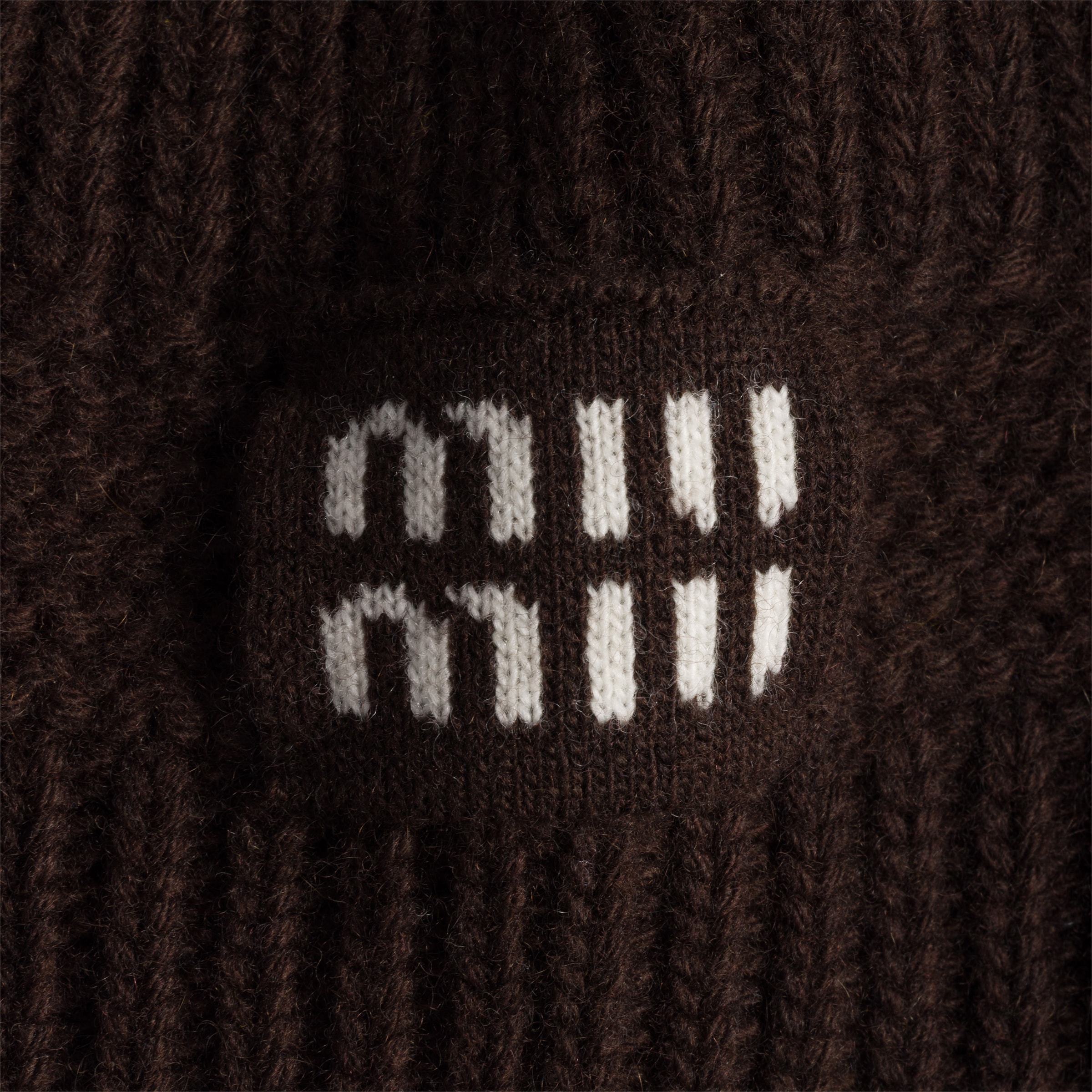 Miu Miu Knit Beanie In Brown