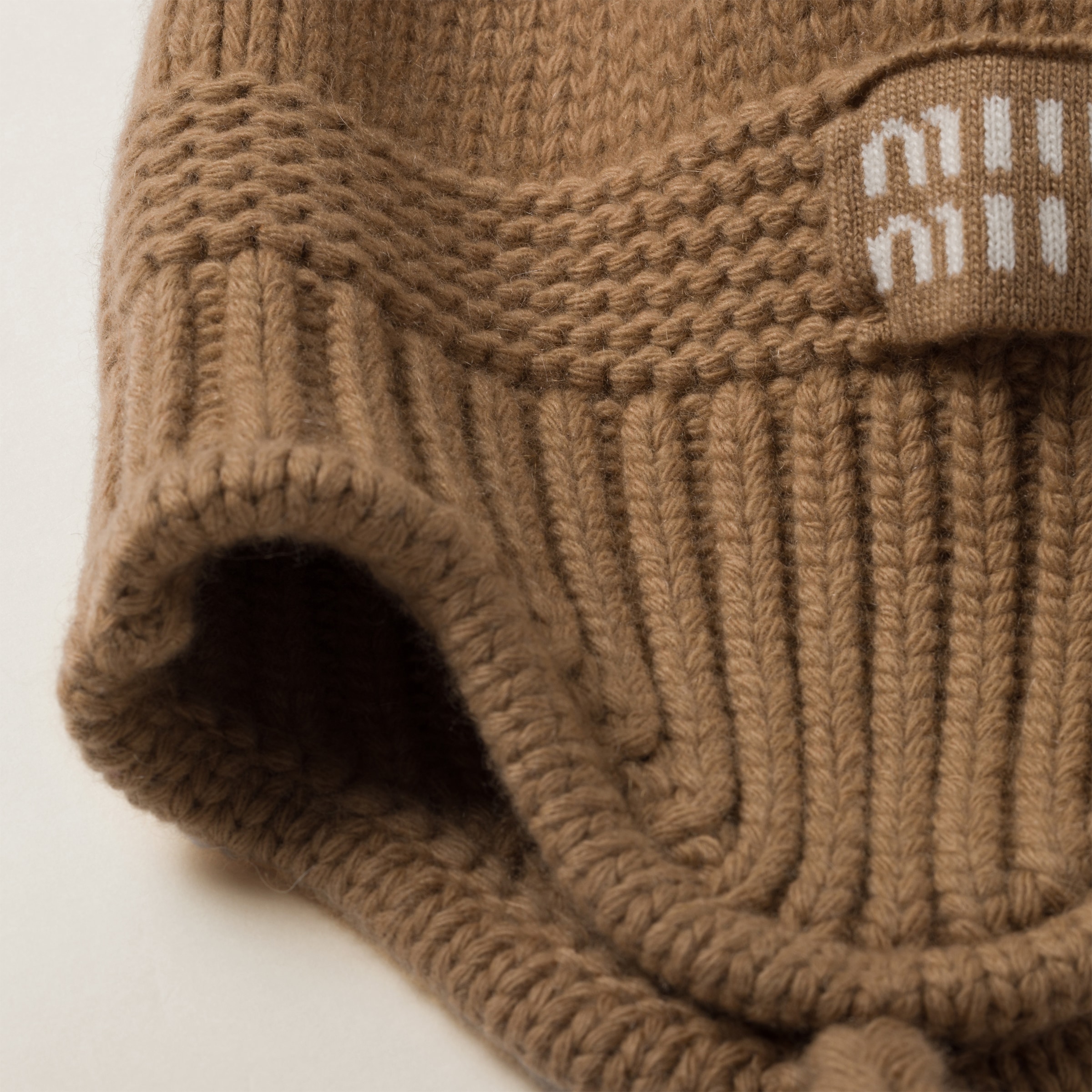 Miu Miu Cashmere Hat In Camel Brown