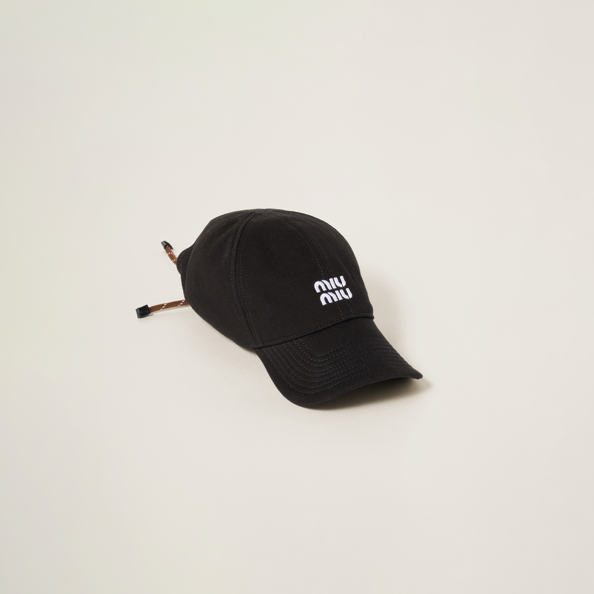 Black/tobacco Denim Baseball Cap | Miu Miu