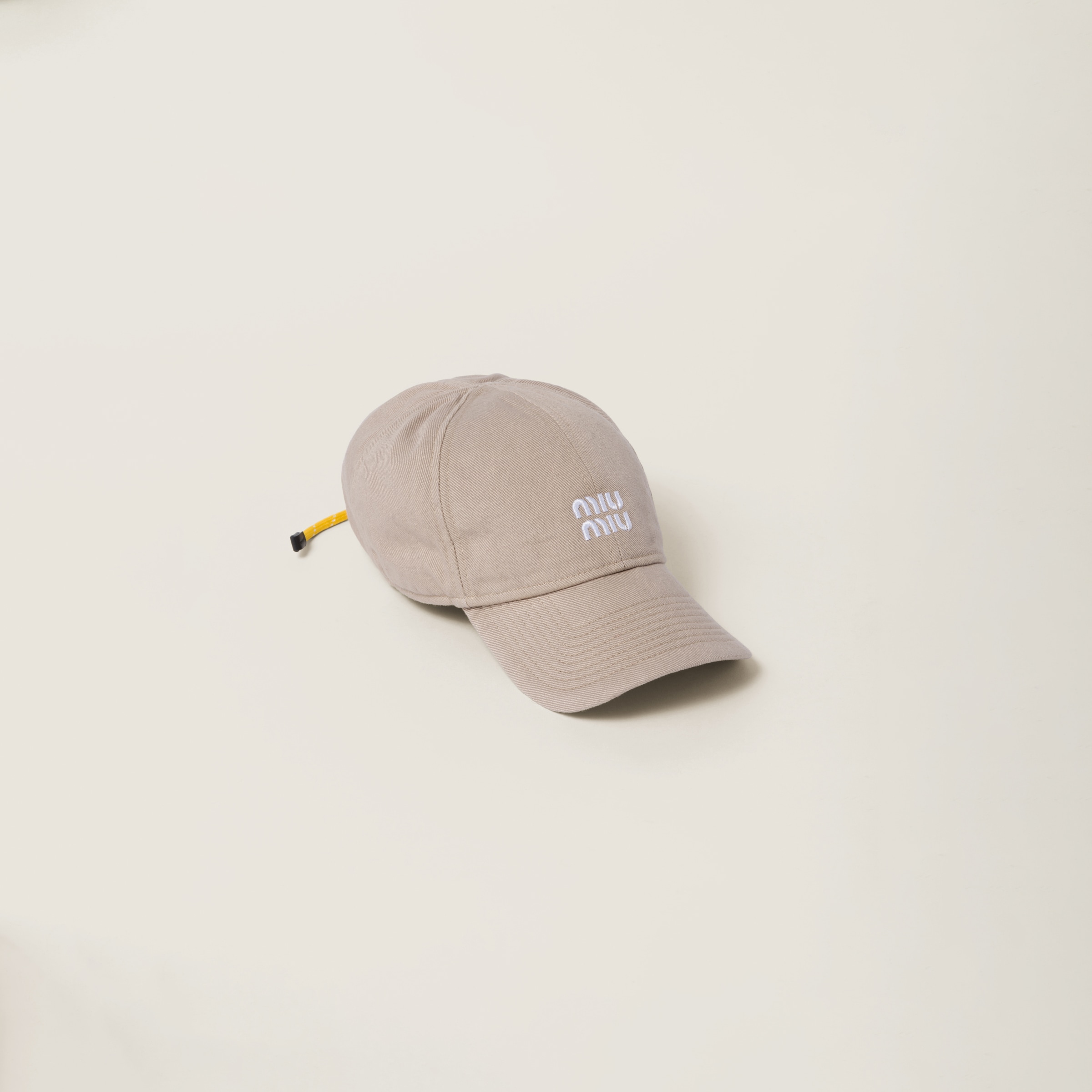 Miumiu Denim Baseball Cap In Gray