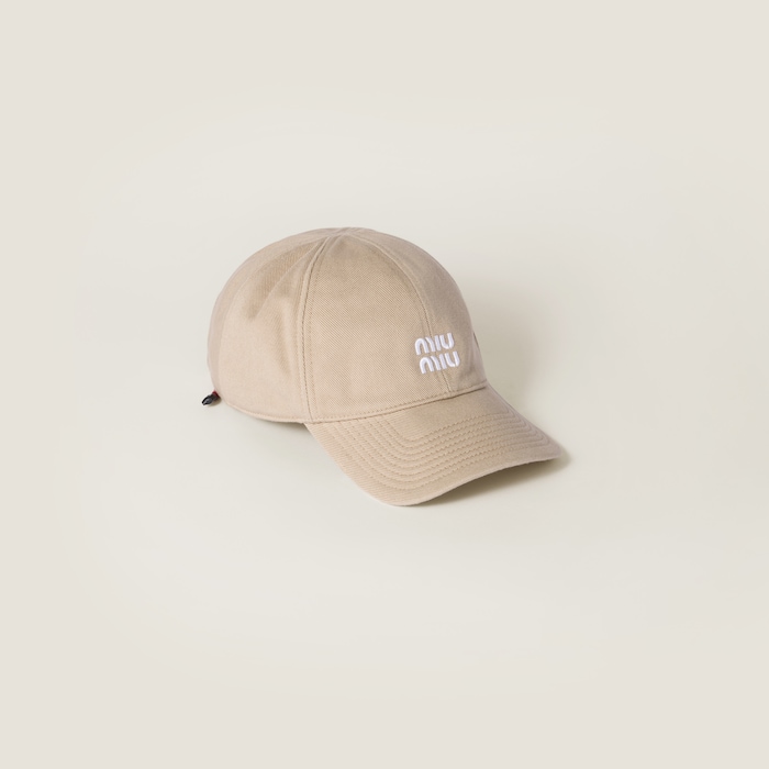 Beige/amaranth Denim Baseball Cap | Miu Miu