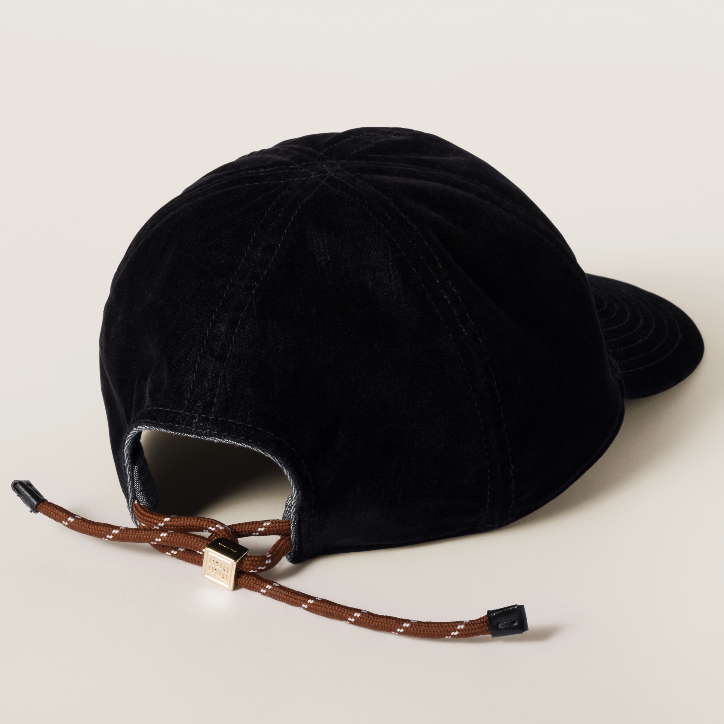 Miu Miu Velvet Baseball Cap In Multi