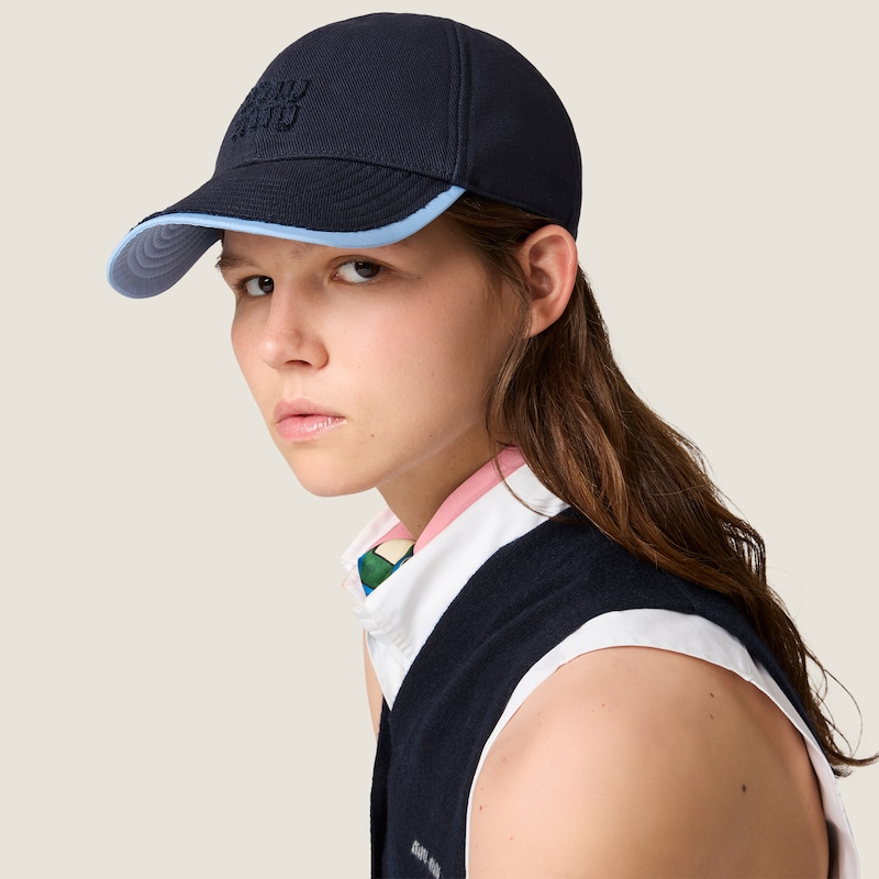 Drill and poplin baseball cap