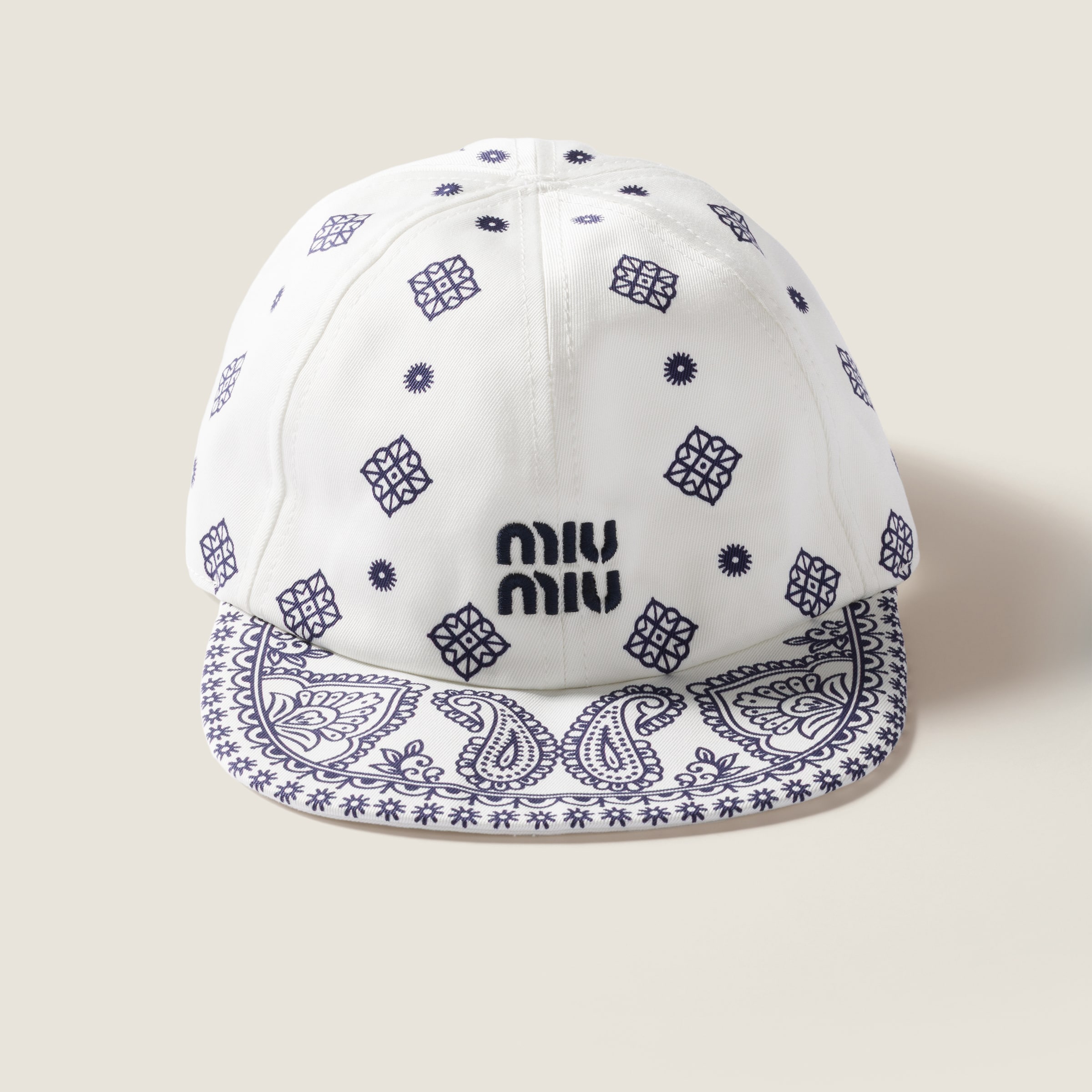 Miu Miu Printed Cotton Baseball Cap