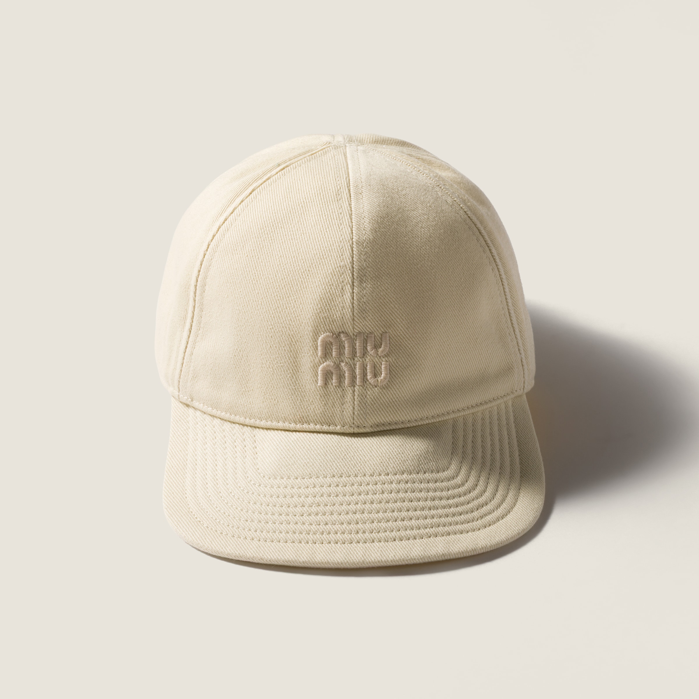 Miu Miu Drill Baseball Cap In White