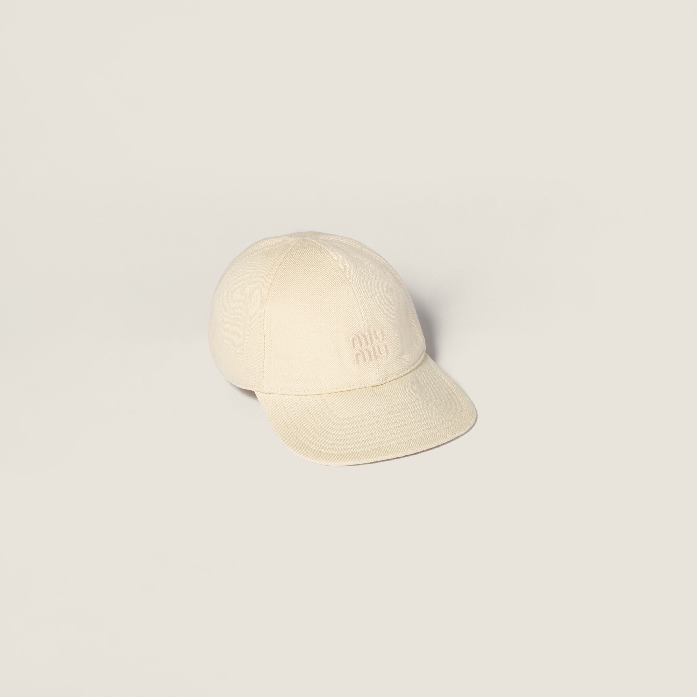 Miu Miu Drill Baseball Cap In White