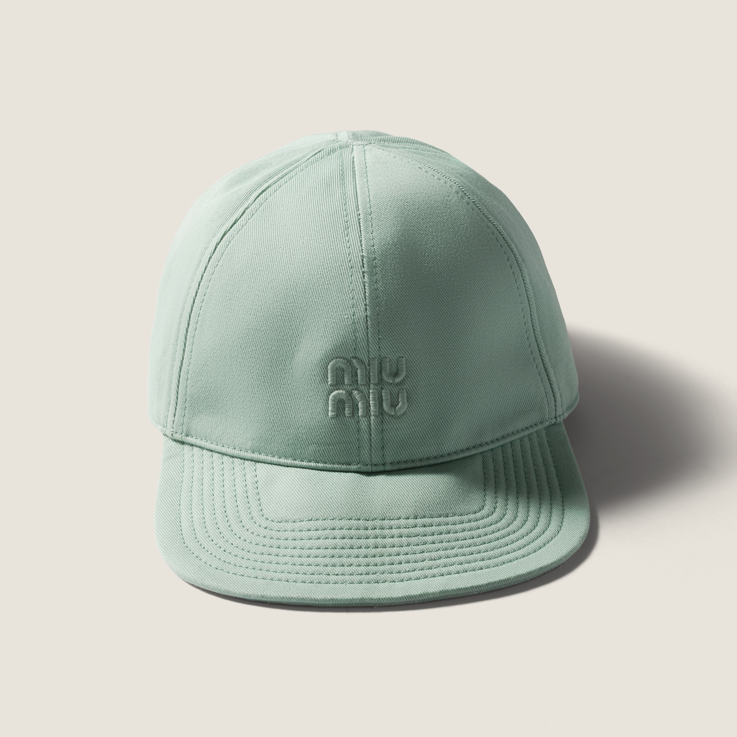 Miu Miu Drill Baseball Cap In Blue