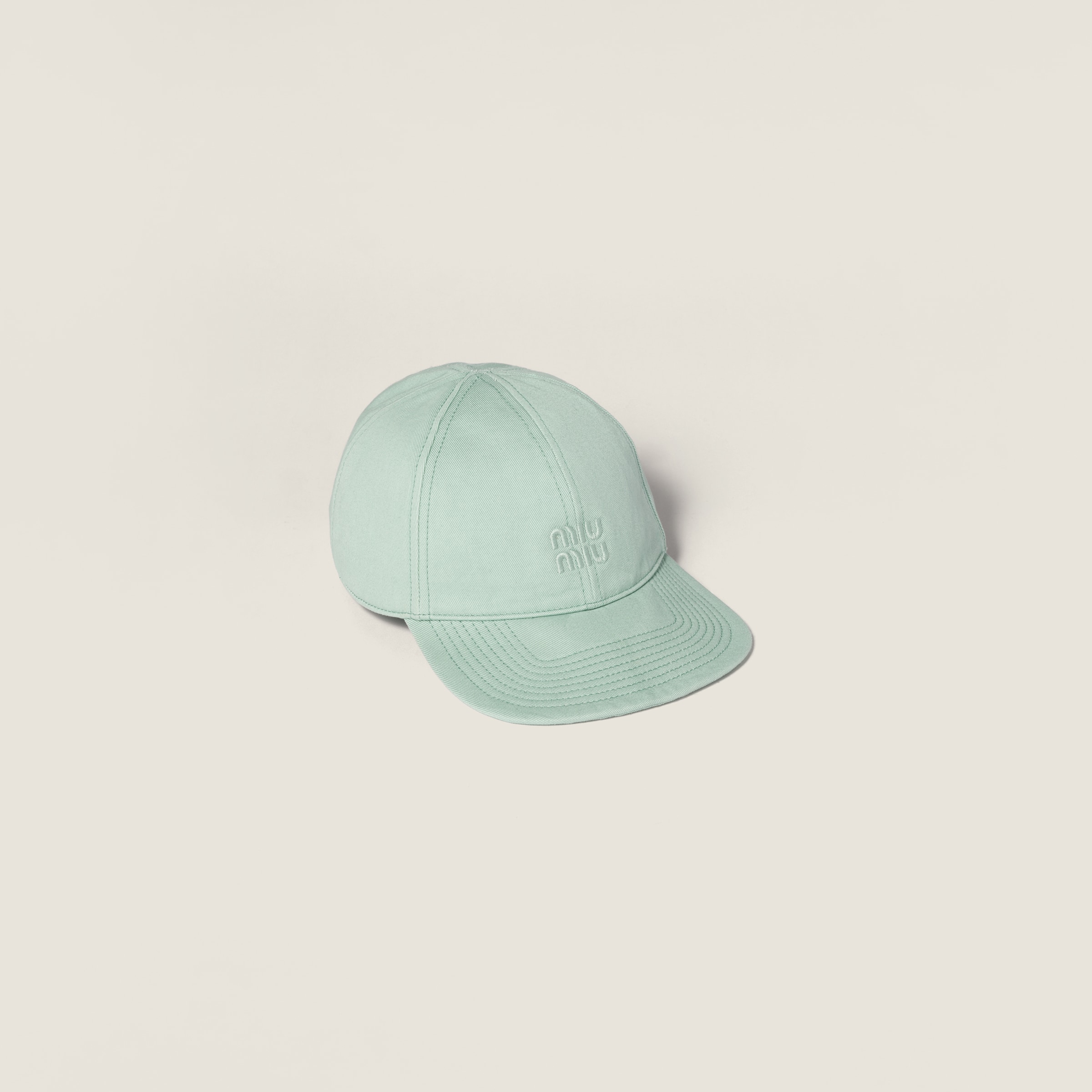 Miu Miu Drill Baseball Cap In Blue