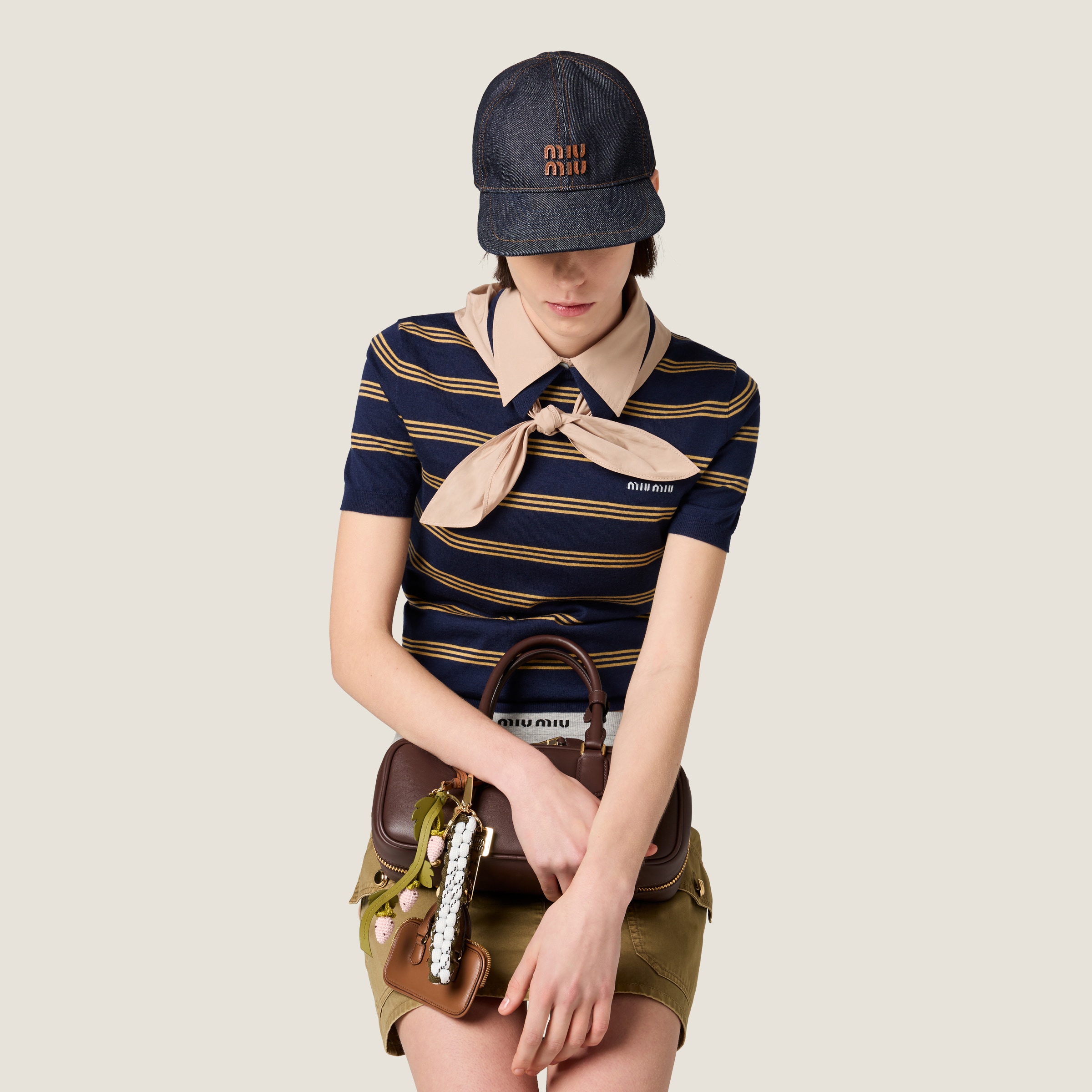 Blue/brandy Denim Baseball Cap | Miu Miu - United States