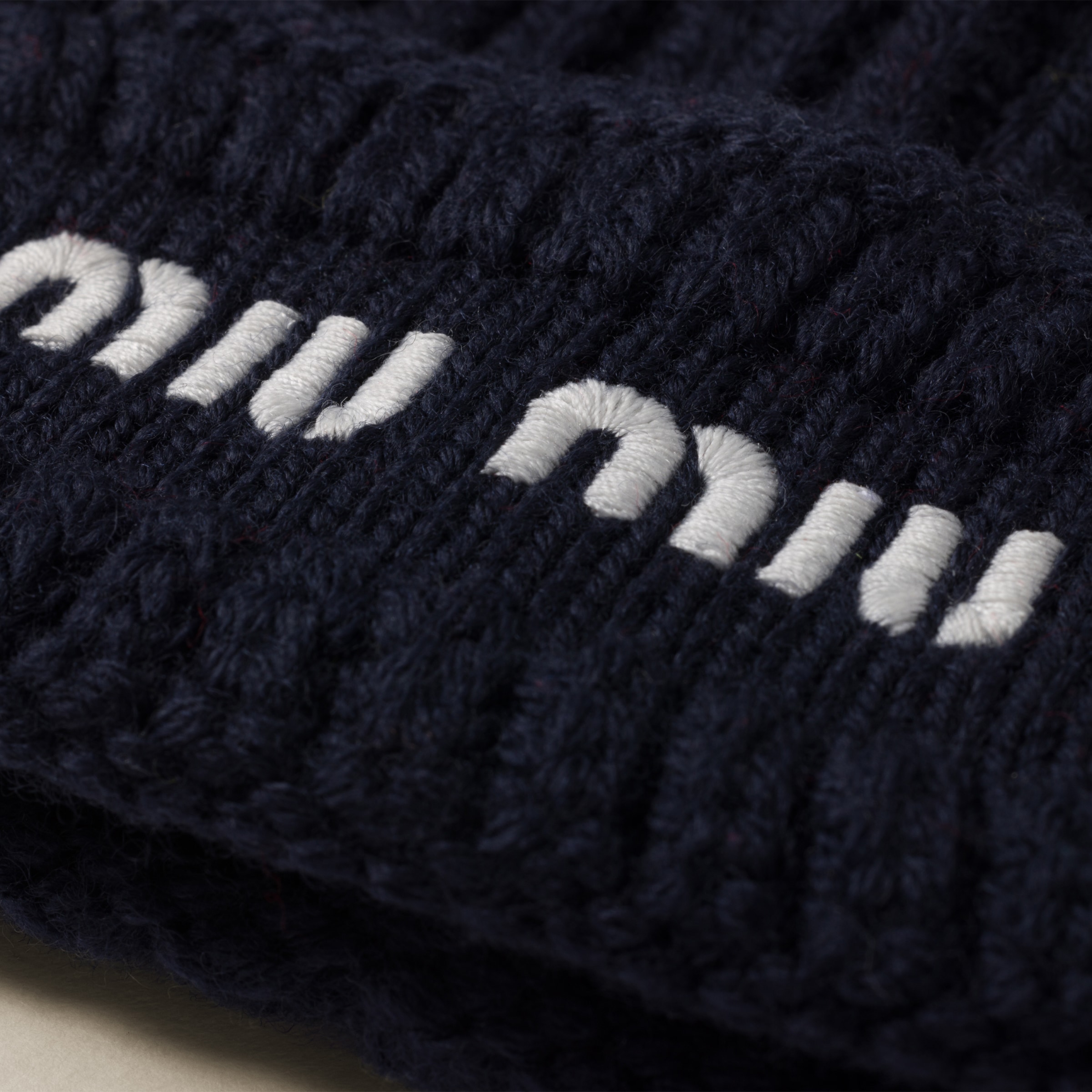 Miu Miu Wool Beanie In Blue/white