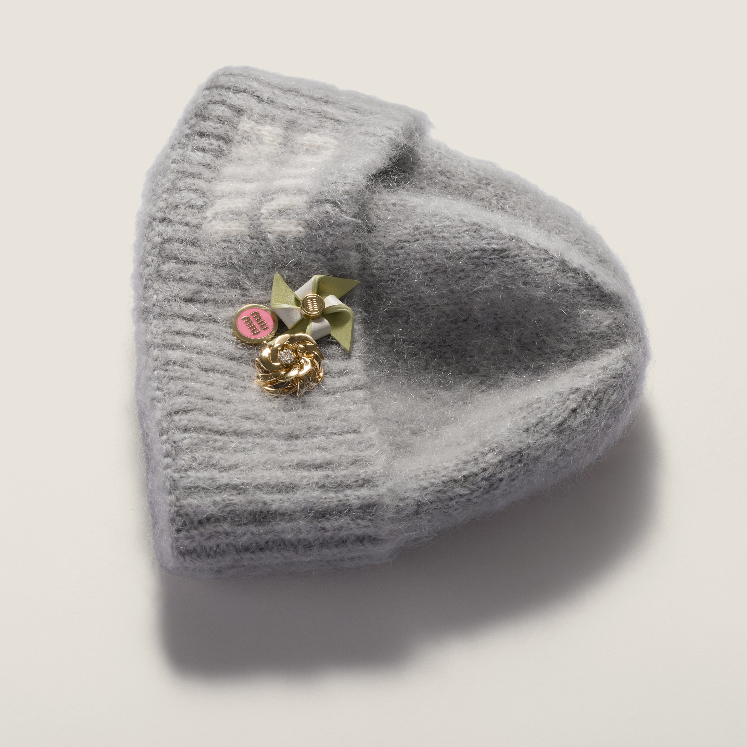 グレー モヘア ビーニー | Miu Miu