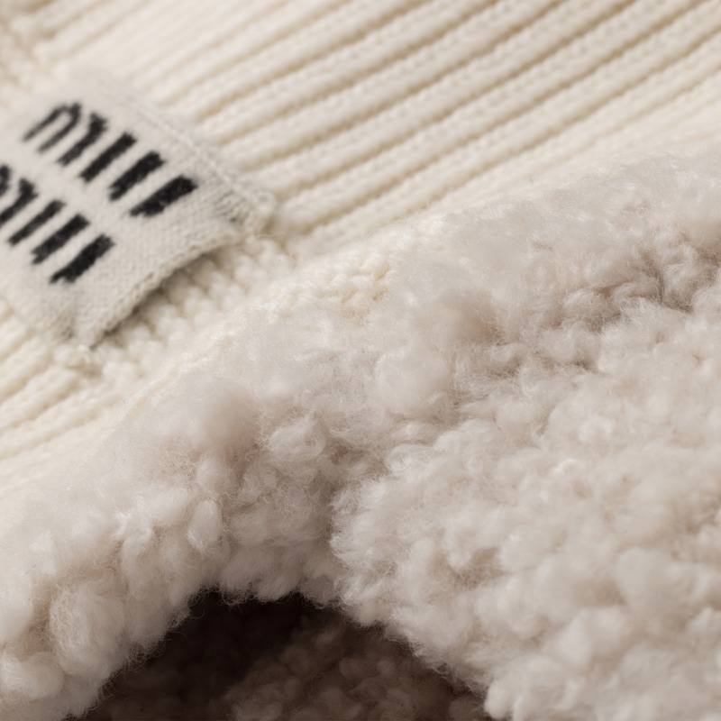 Chapka en laine, cachemire et peau de mouton