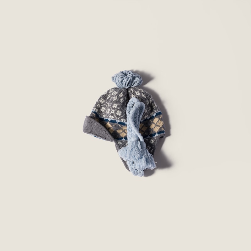 Gorro con visera de lana y cachemir