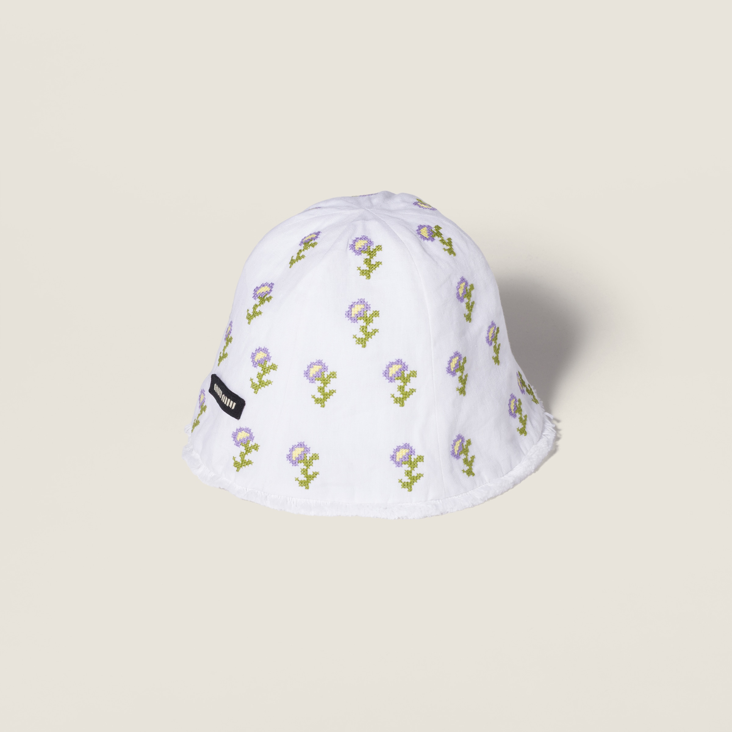 MIU MIU バケットハット ホワイト miu miu（ミュウミュウ） バケットハット 5HC287 2DO1 レディース ロゴ