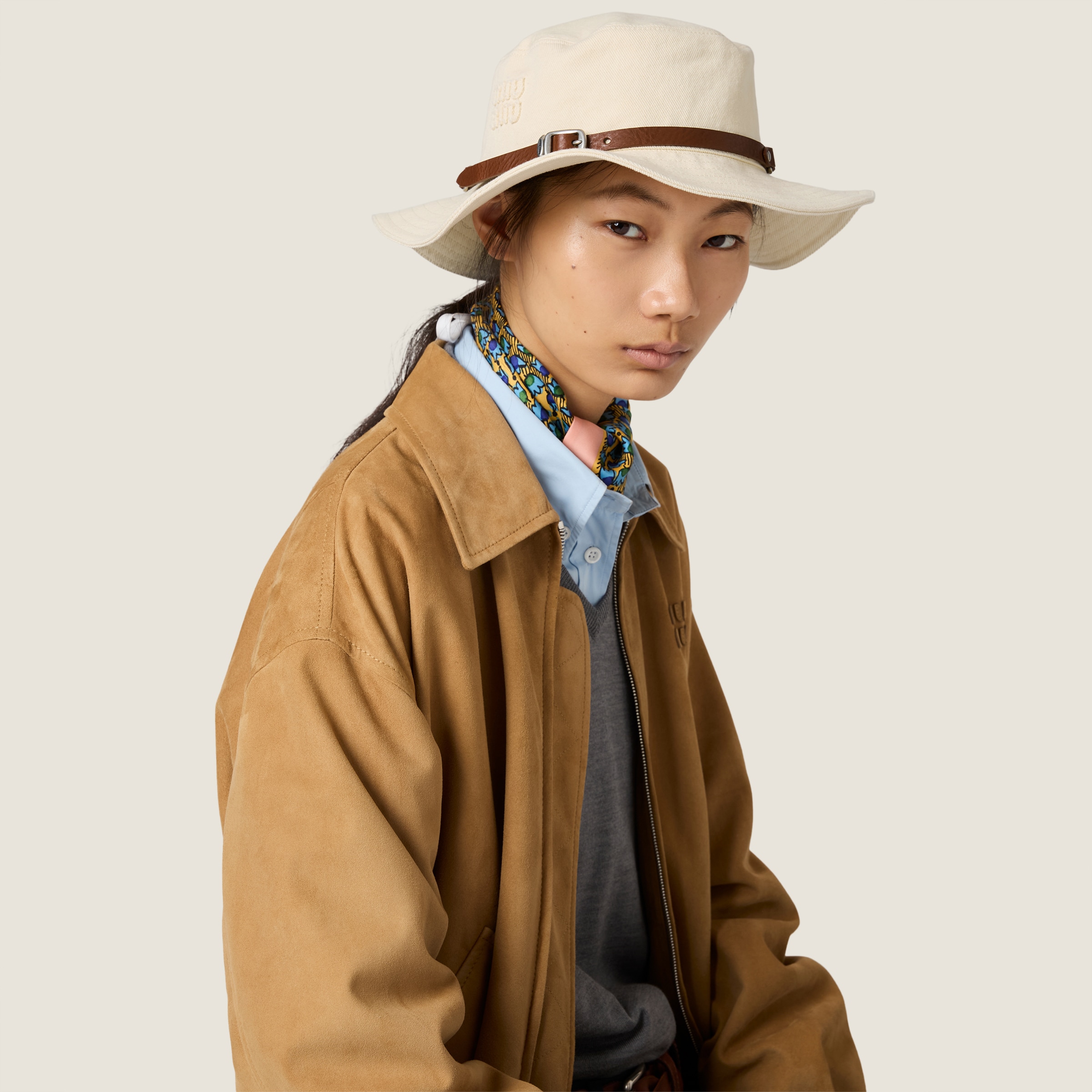 Ecru Drill Hat | Miu Miu - United States