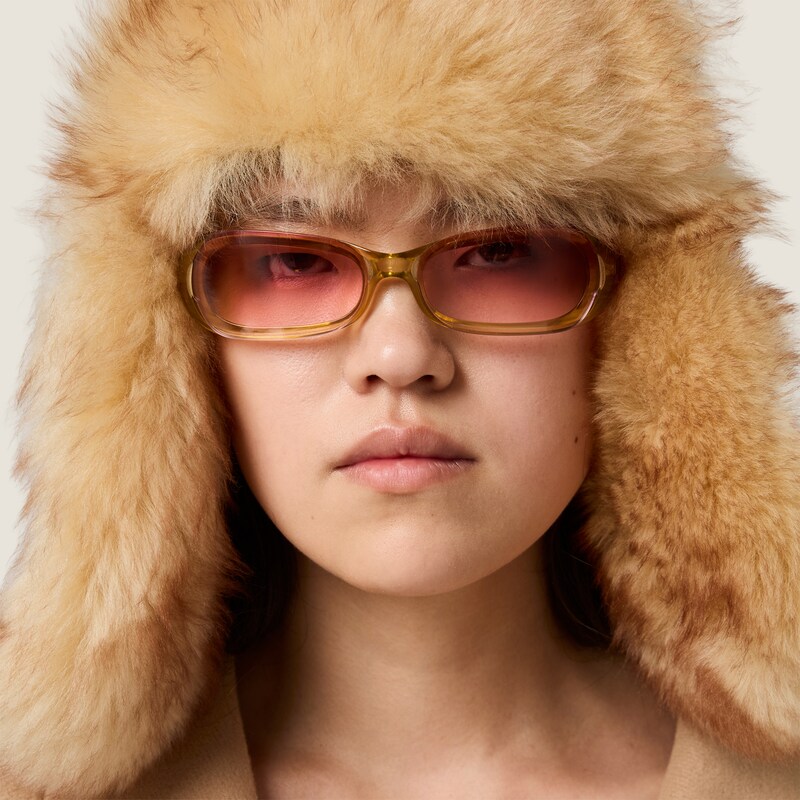 Chapeau en laine et shearling brodé