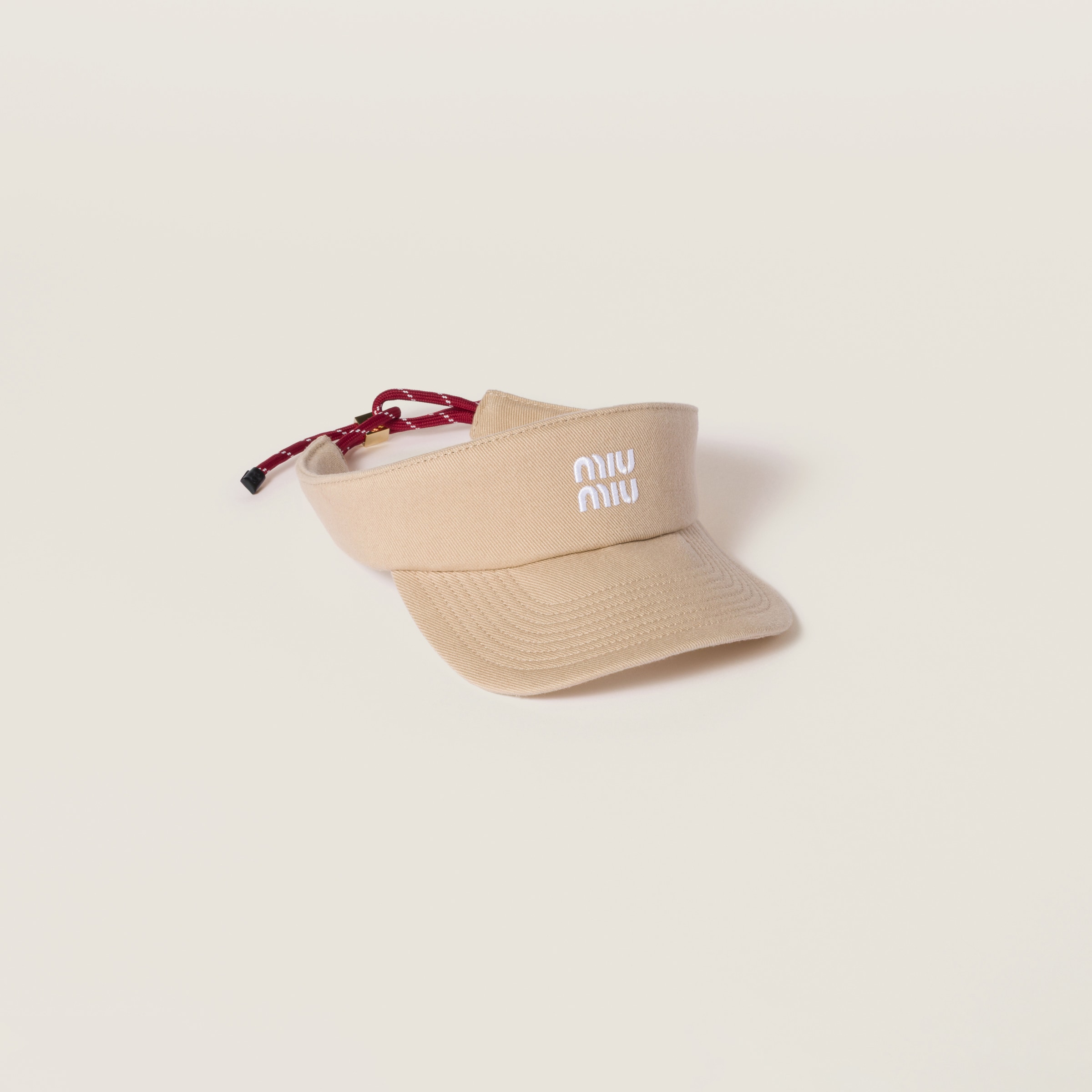 Beige/amaranth Denim Visor | Miu Miu
