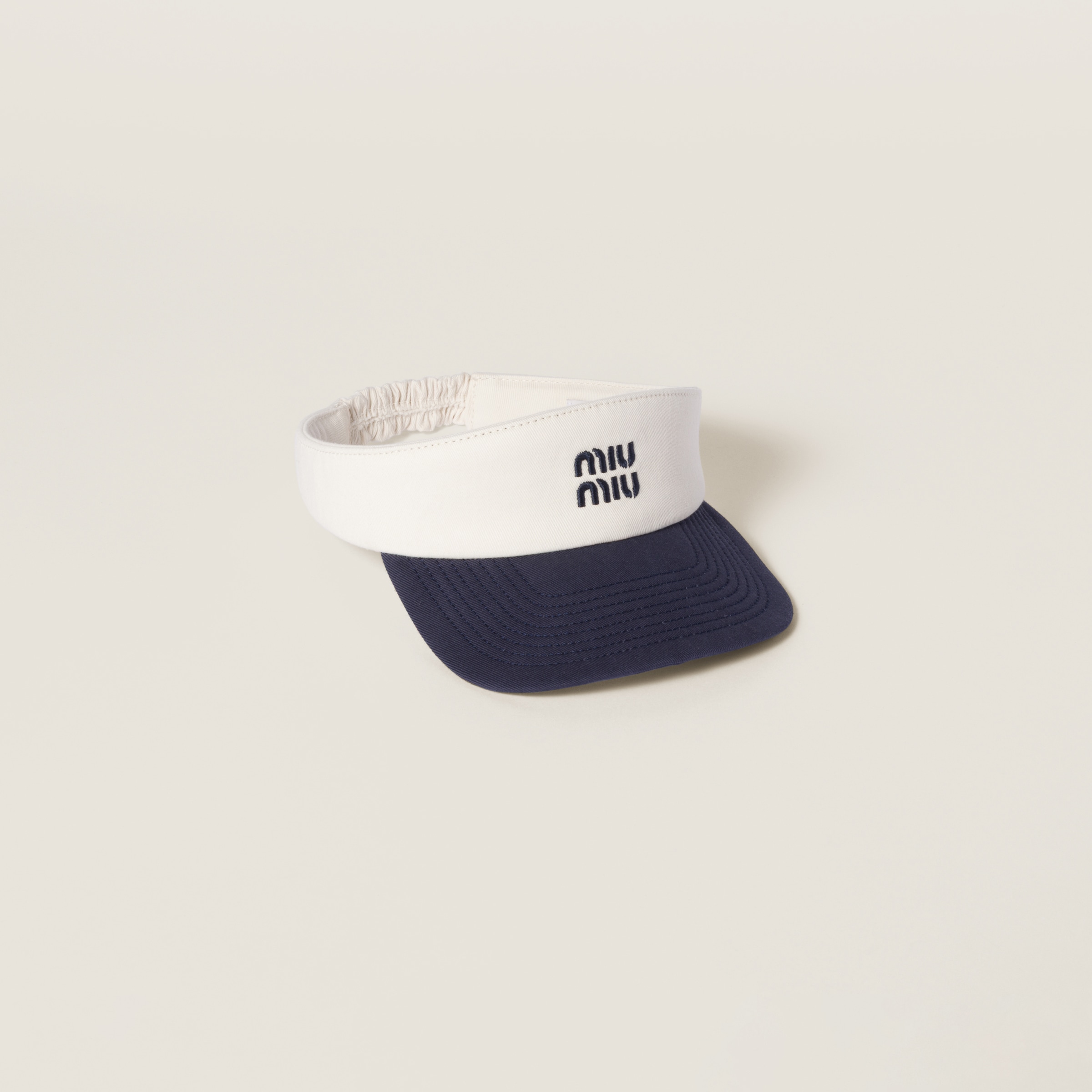 Chalk White/blue Drill Visor | Miu Miu