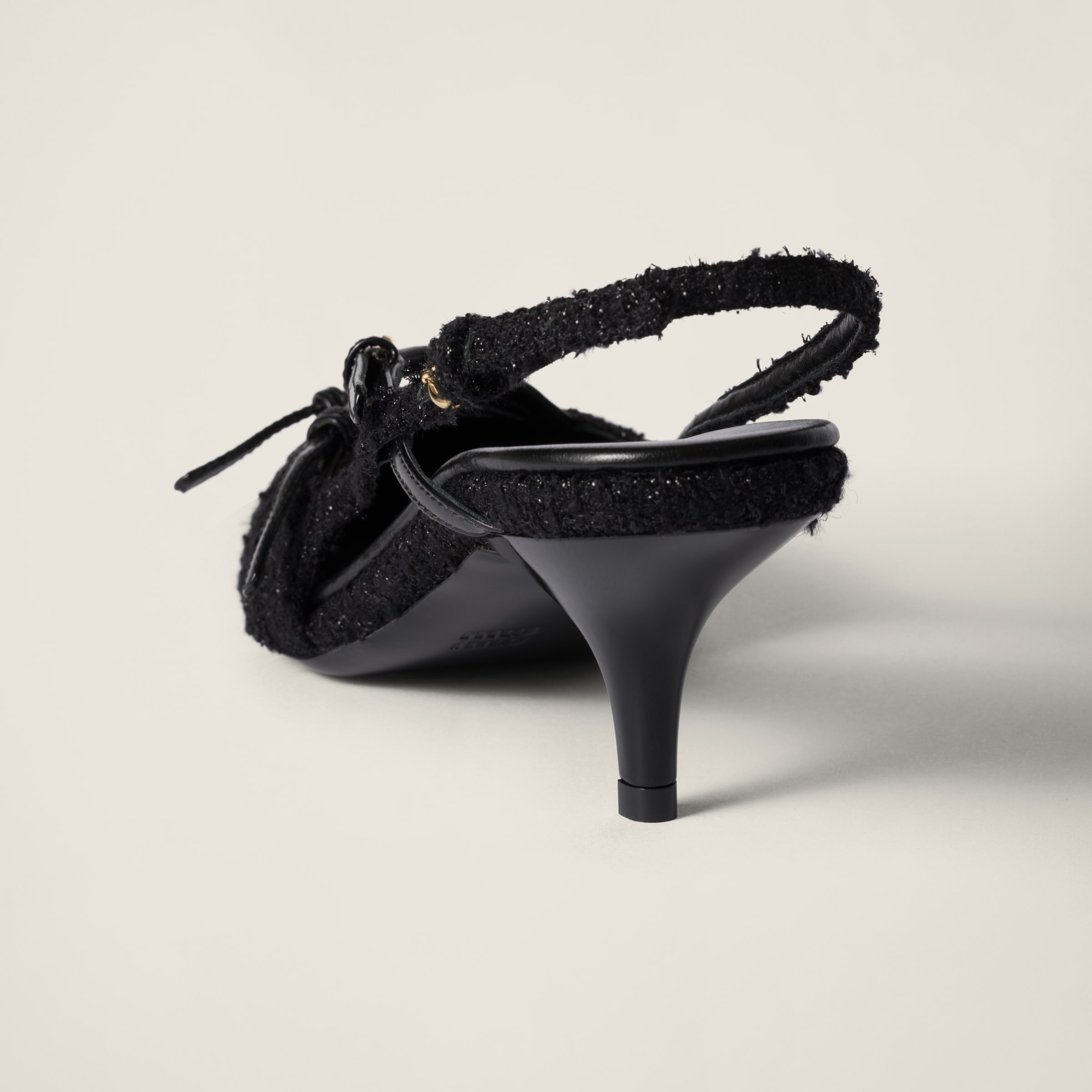 Black Fabric Slingbacks With Straps | Miu Miu