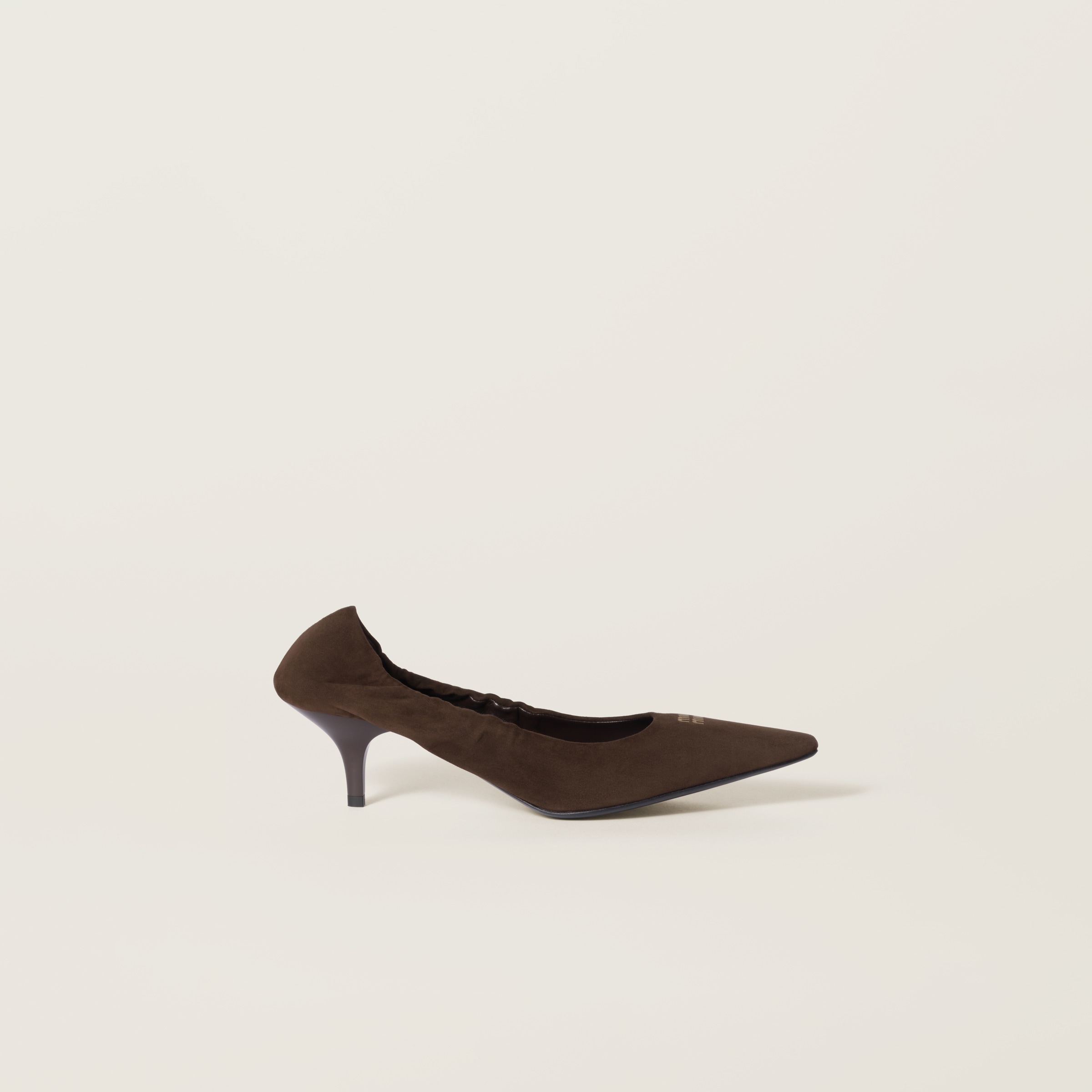 Miu Miu 55 Ruched Suede Pumps
