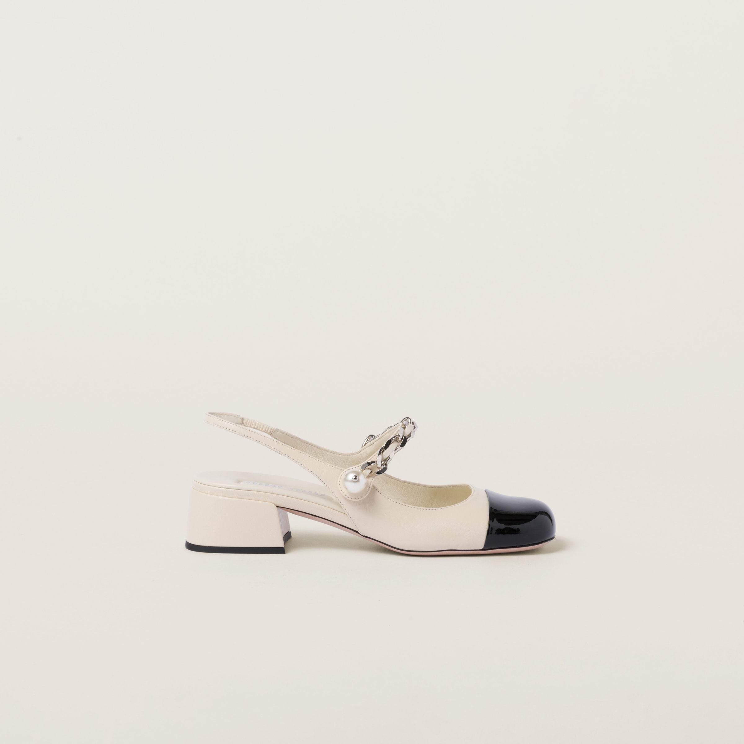 Leather slingback pumps