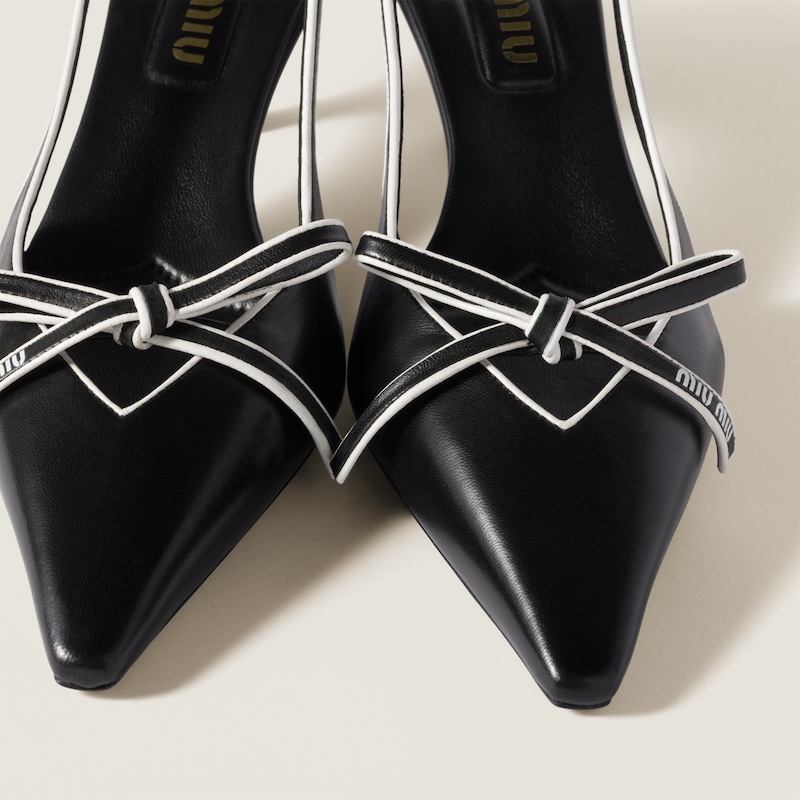 Nappa leather slingback pumps