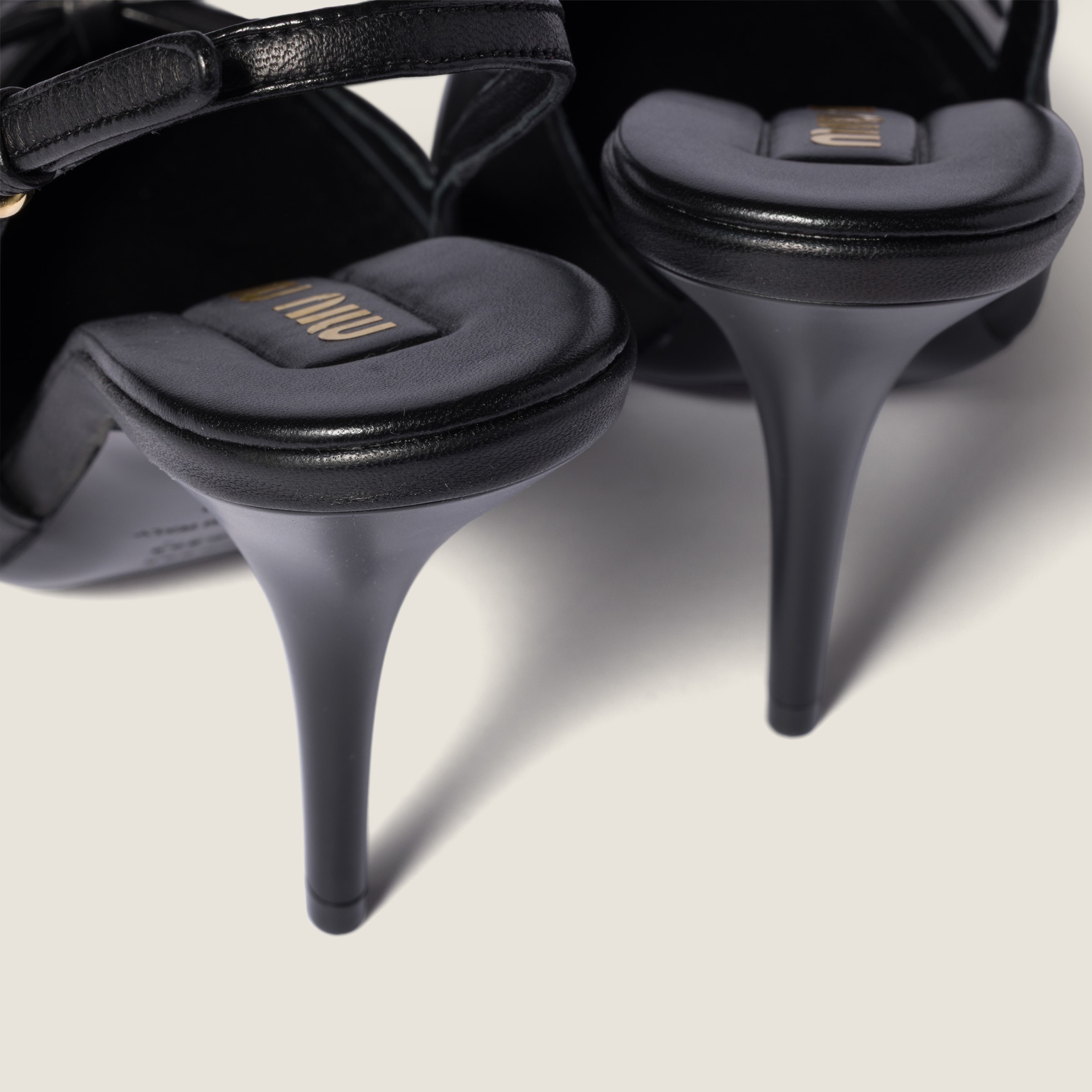 Black Leather Slingback Pumps With Bow | Miu Miu - United States