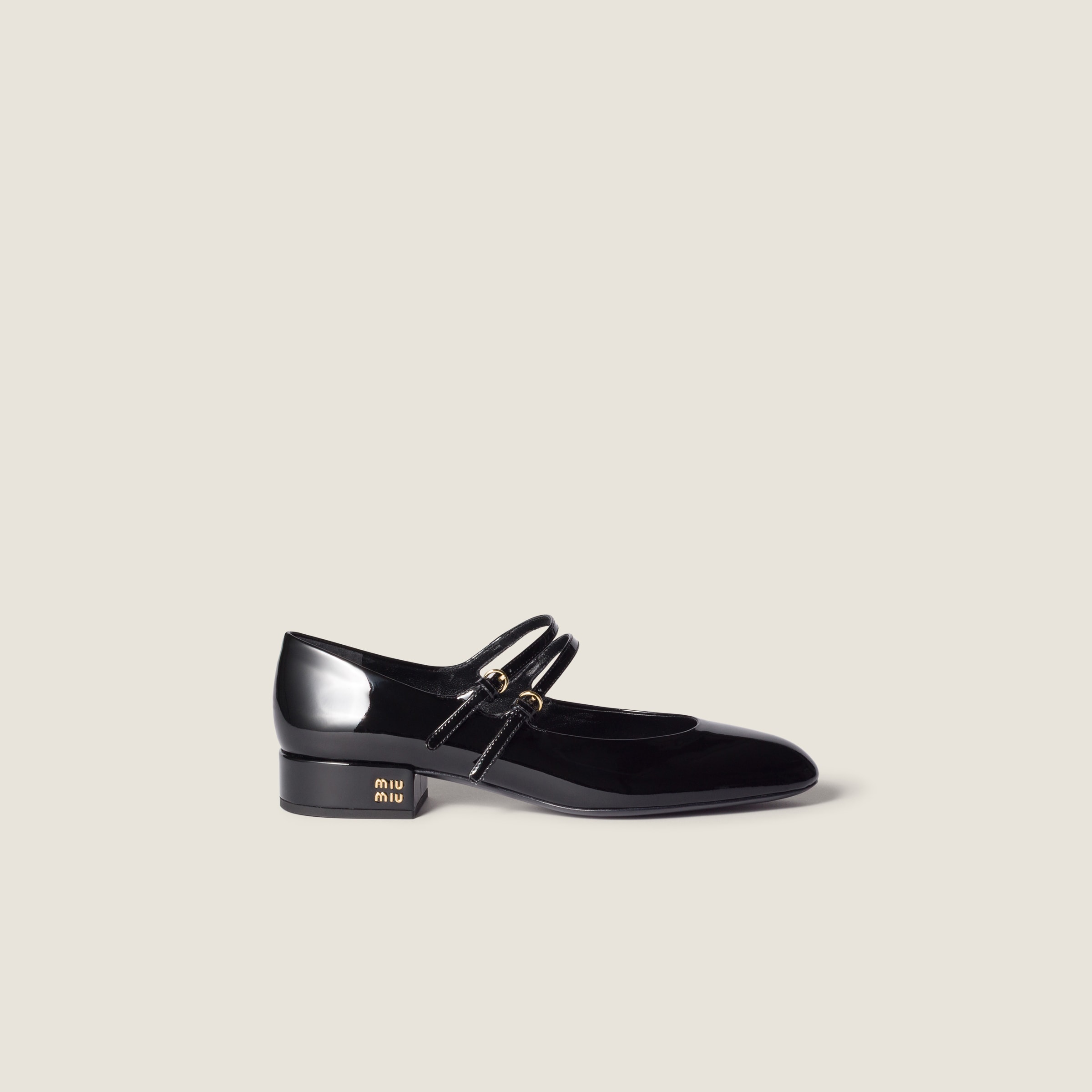 Miu Miu Patent Leather Slingback Pumps With Buckles
