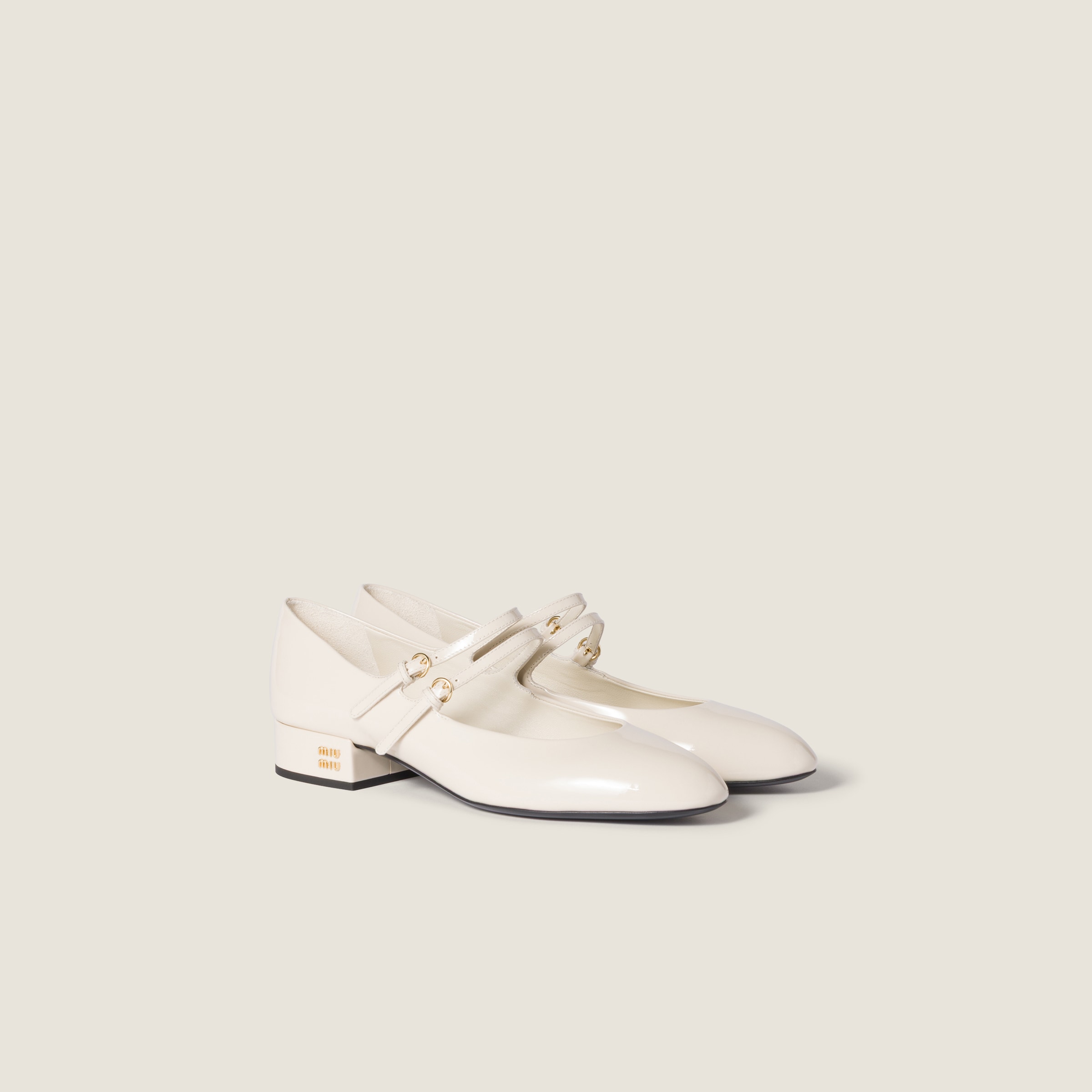 Miu Miu Patent Leather Slingback Pumps With Buckles