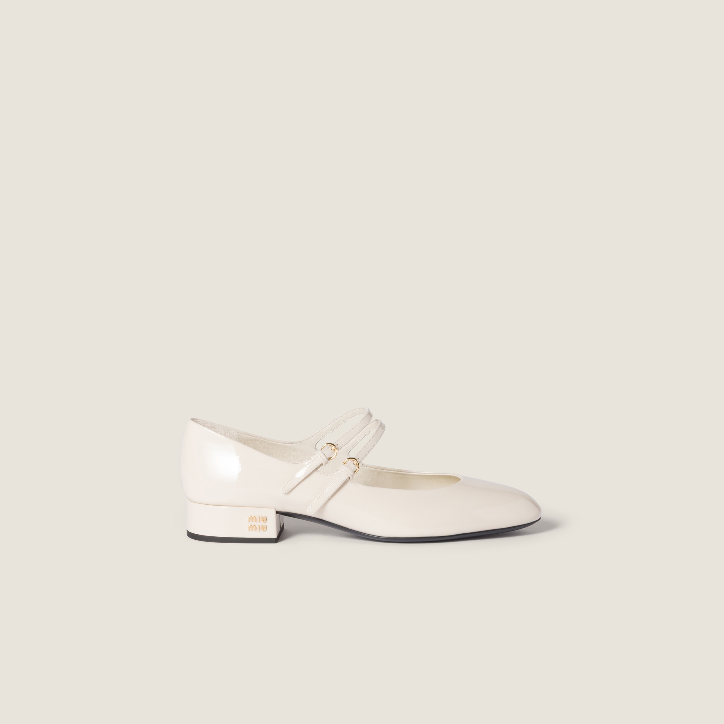 Miu Miu Patent Leather Slingback Pumps With Buckles