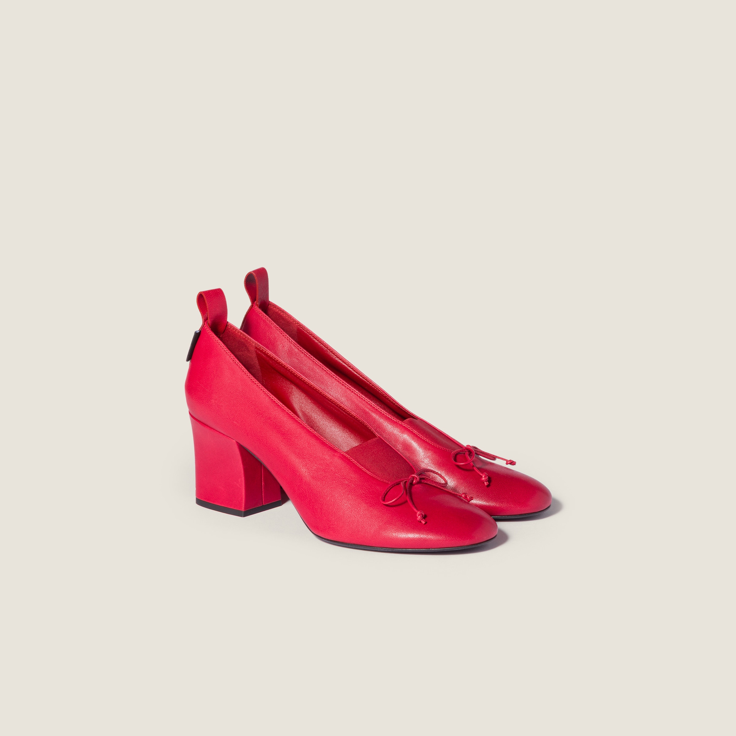 Miu Miu Élan Nappa Leather Pumps In Red