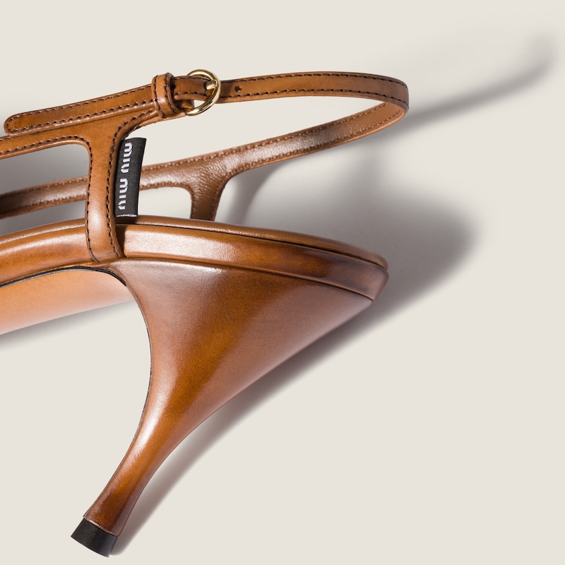 Leather slingback pumps