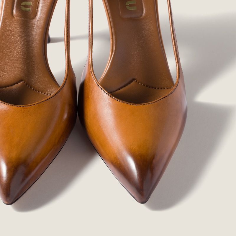 Leather slingback pumps