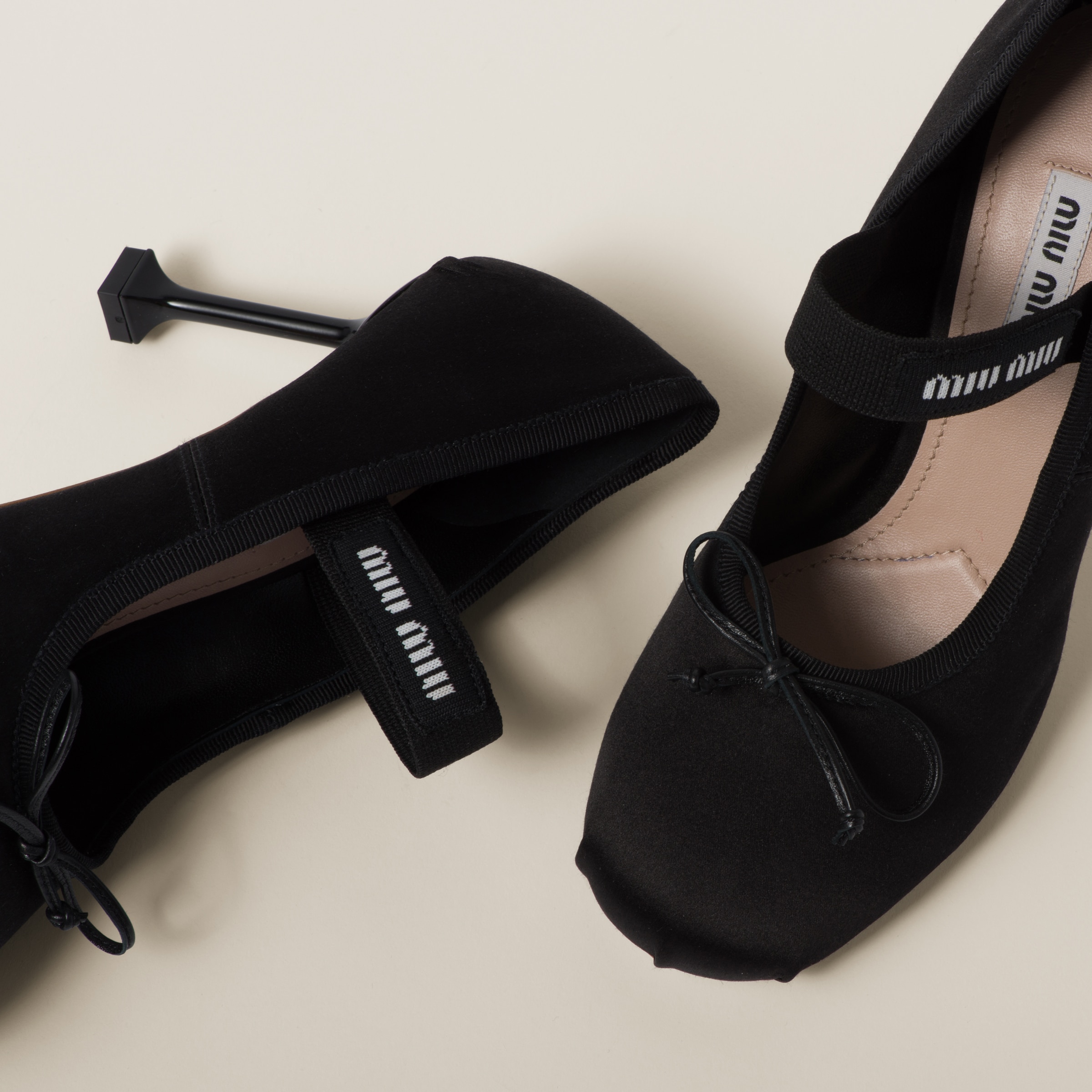 Black Satin Pumps Miu Miu