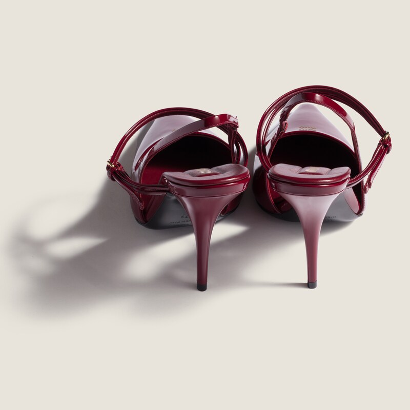 Patent leather slingback pumps