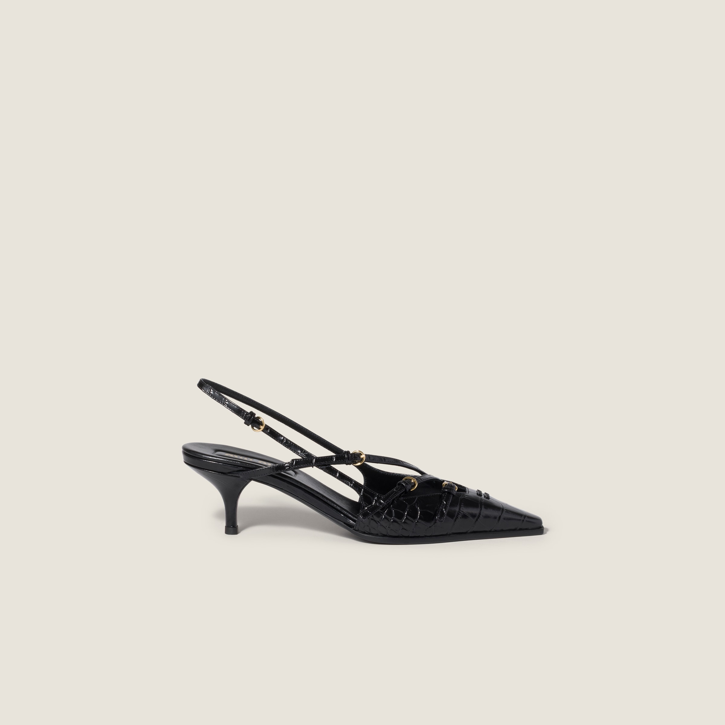 Miu Miu Croco-print slingback pumps