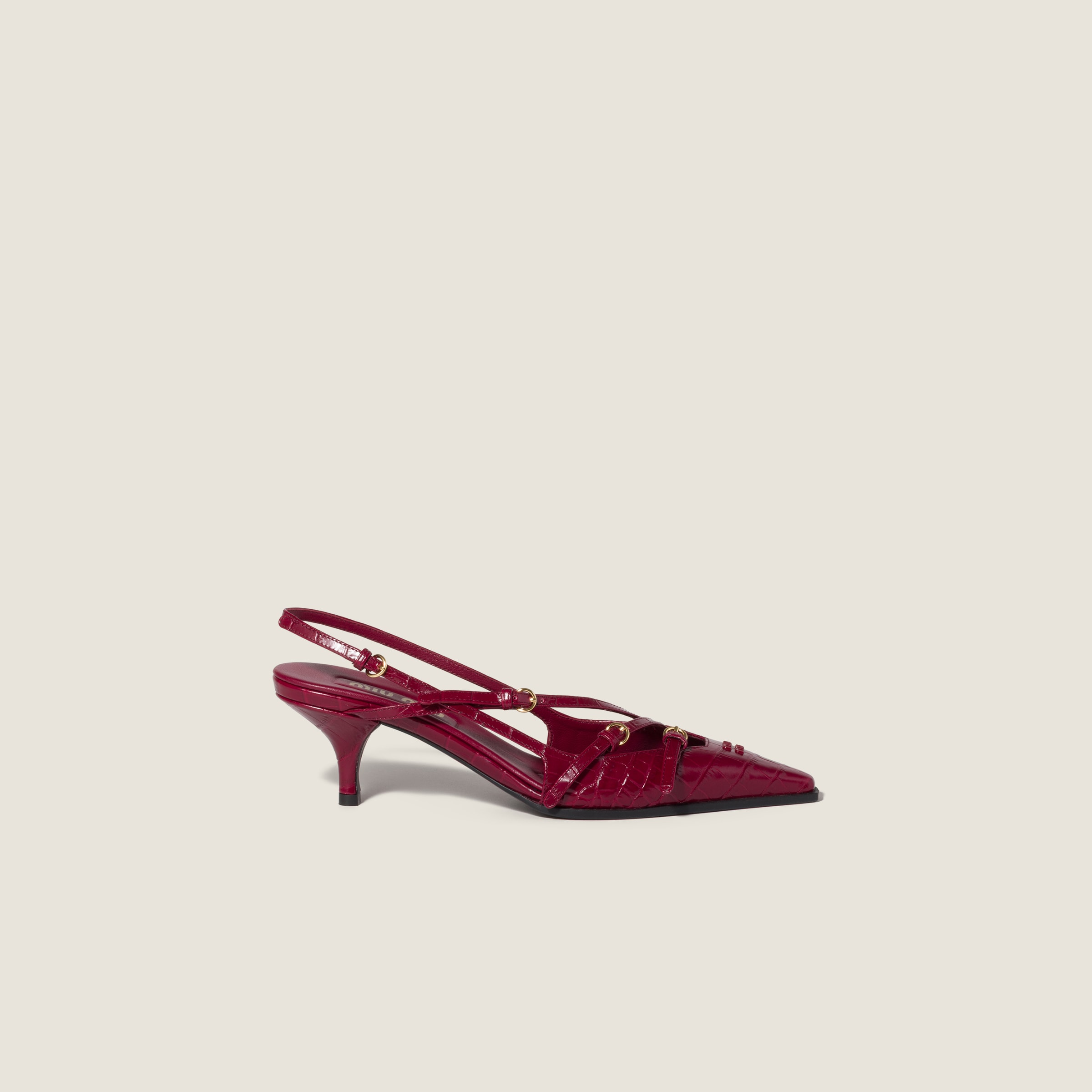 Miu Miu Croco-print slingback pumps