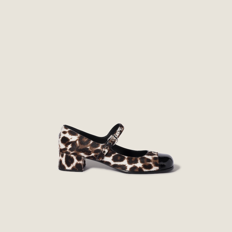 Printed leather and naplak pumps