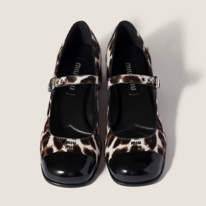 Printed leather and naplak pumps