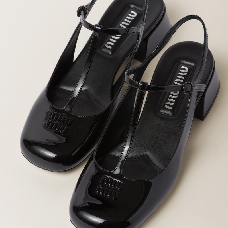 MIUMIU 26S SLINGBACK PUMPS 85MM IN BLACK CALFSKIN main image 0