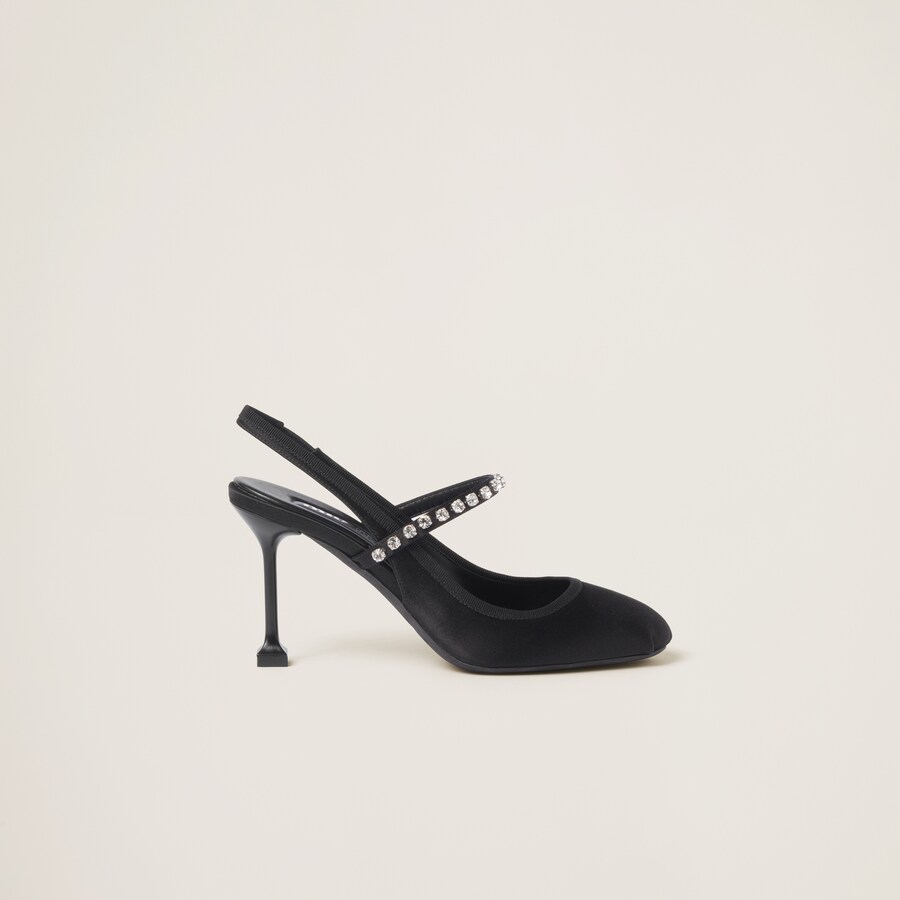 Miu High Heel Pumps Black Sheepskin 592078