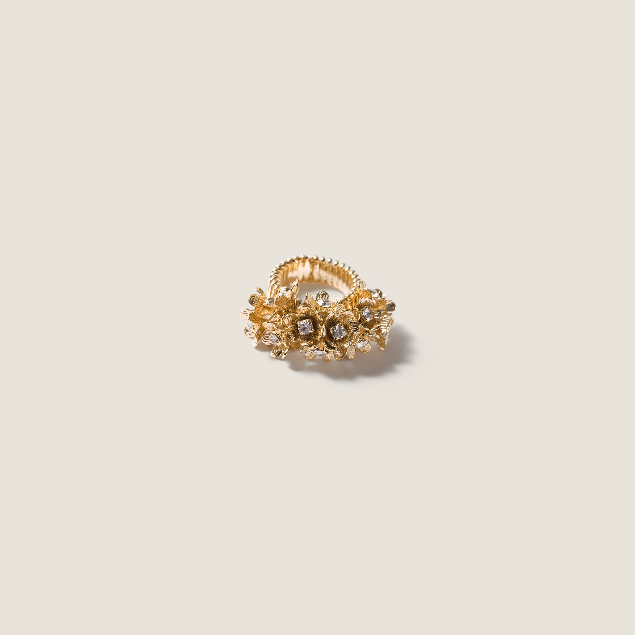 ミロのヴィーナス　クレイモデル　金銅色 Gold/crystal Metal Ring With Crystals | Miu Miu