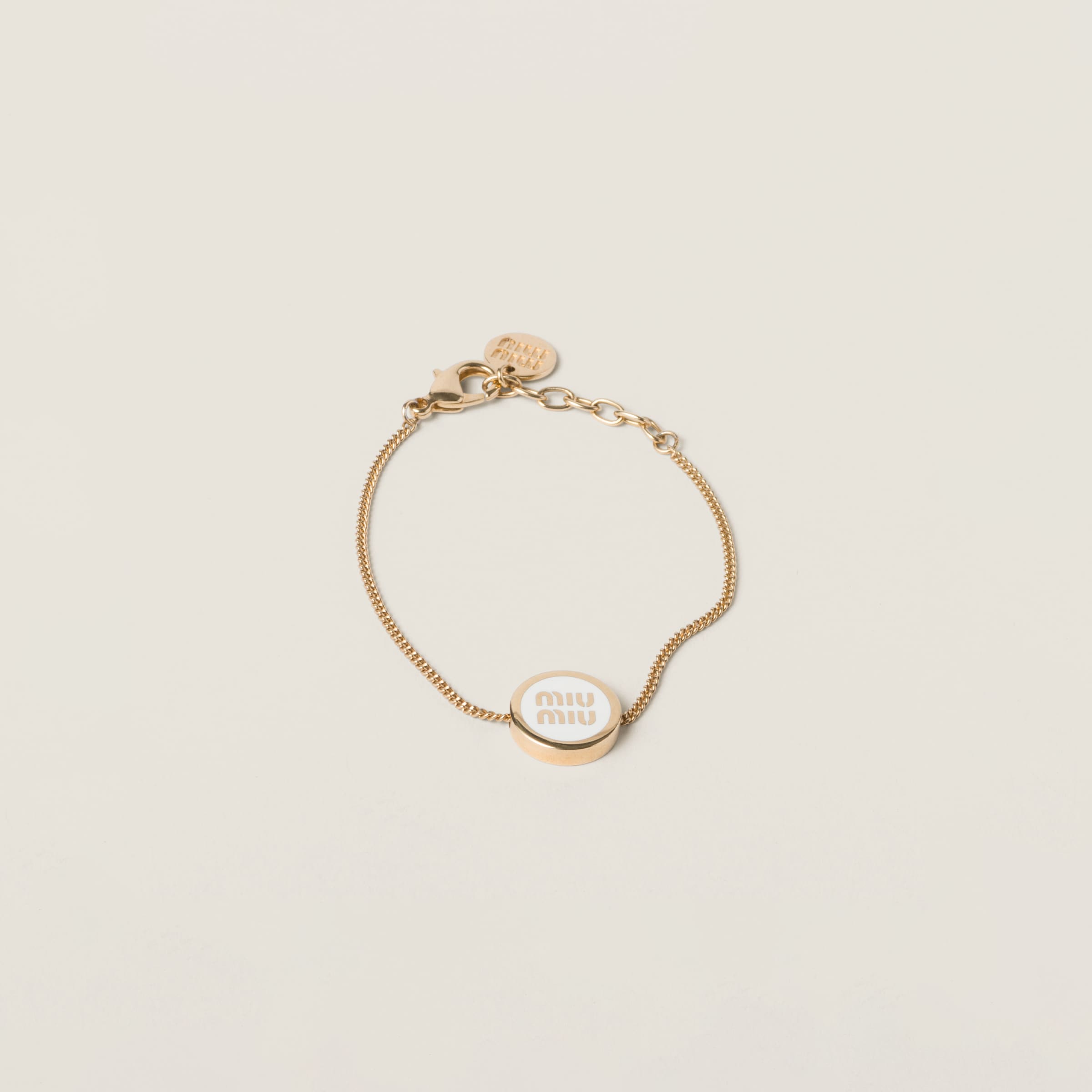 Miumiu Enameled Metal Bracelet In Gold