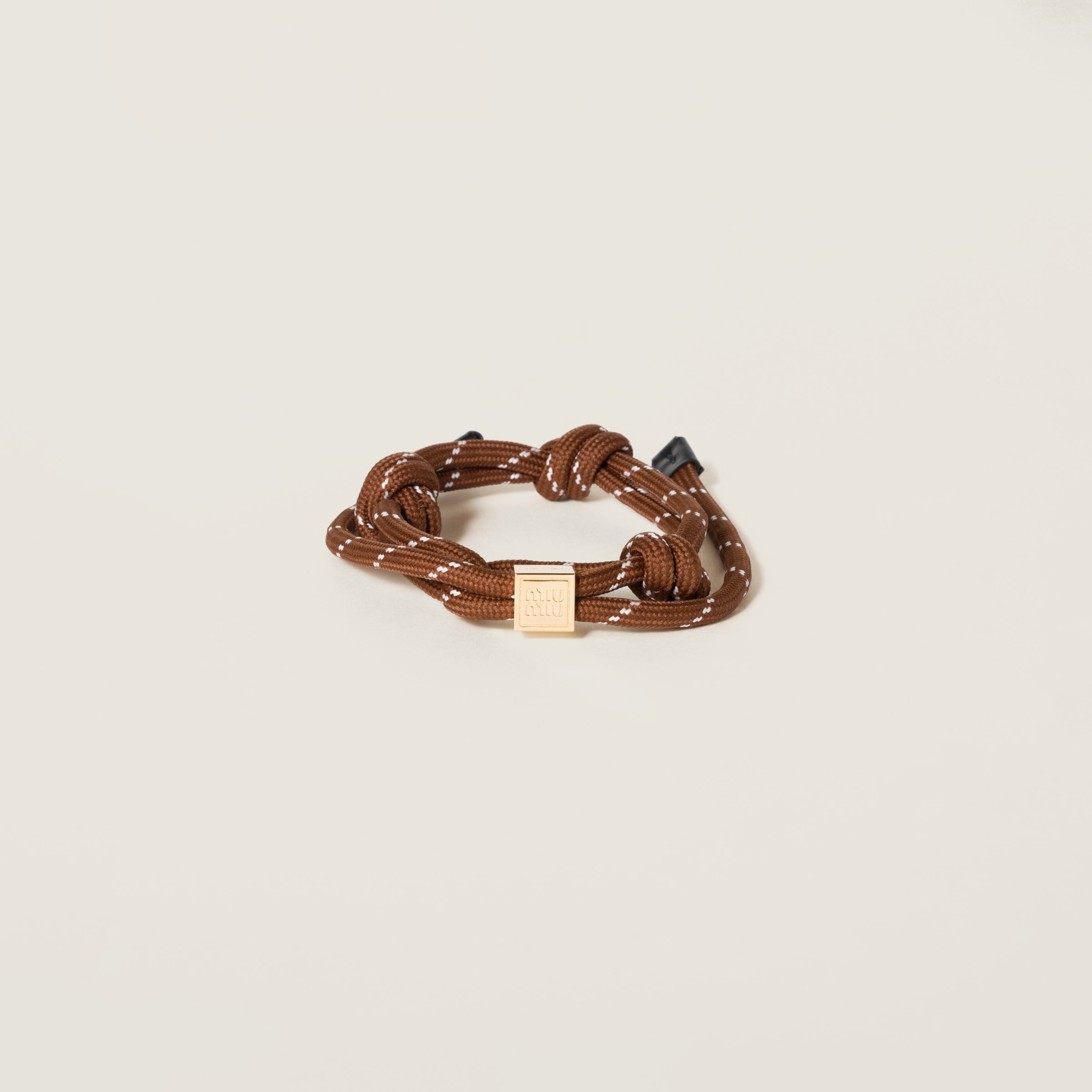 生まれのブランドで ブラウン コード ブレスレット | Miu Miu アクセサリー
