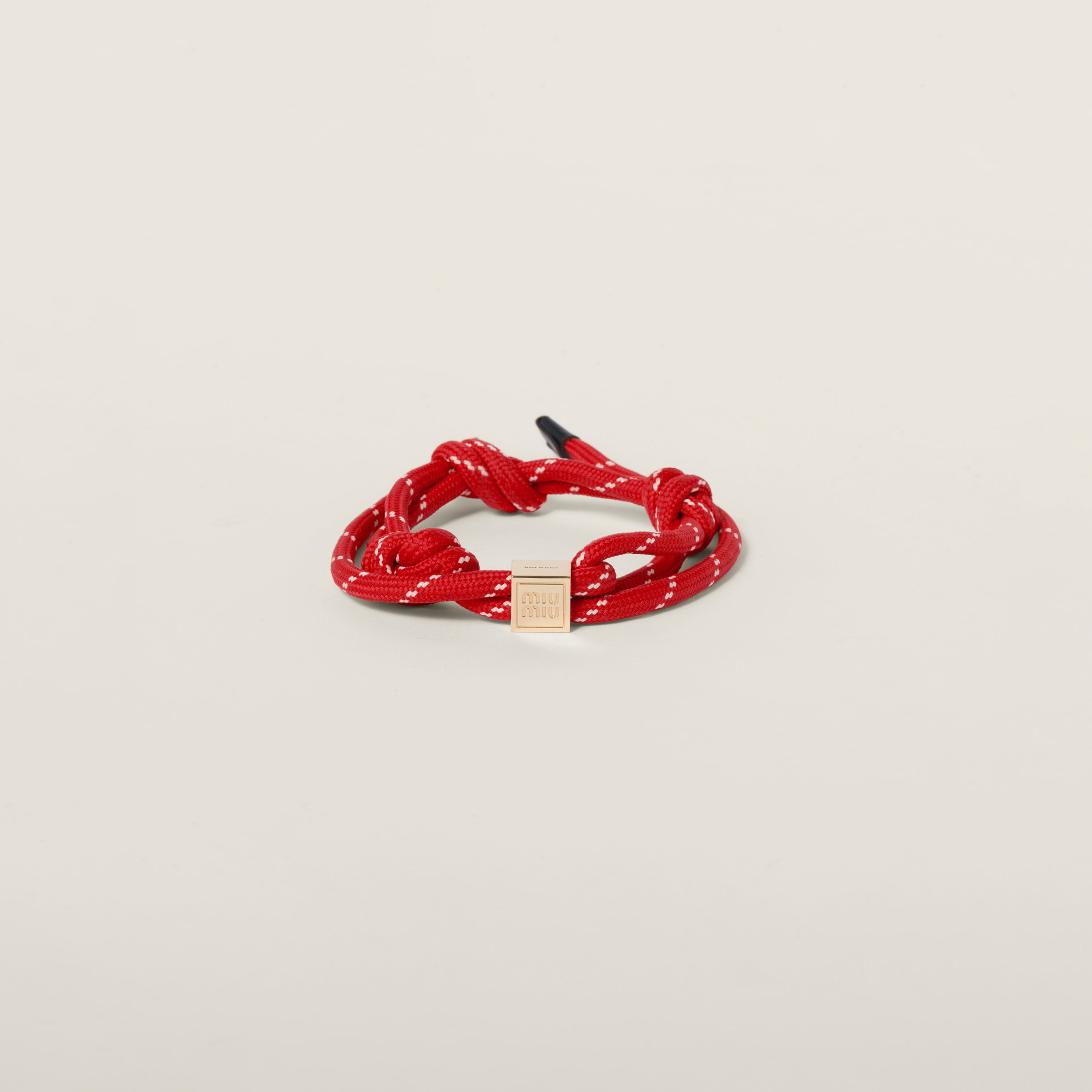 ブレスレット MiuMiu FW25 Red fabric bracelet (5IB5383L74 F0011) Red Cord Bracelet | Miu Miu