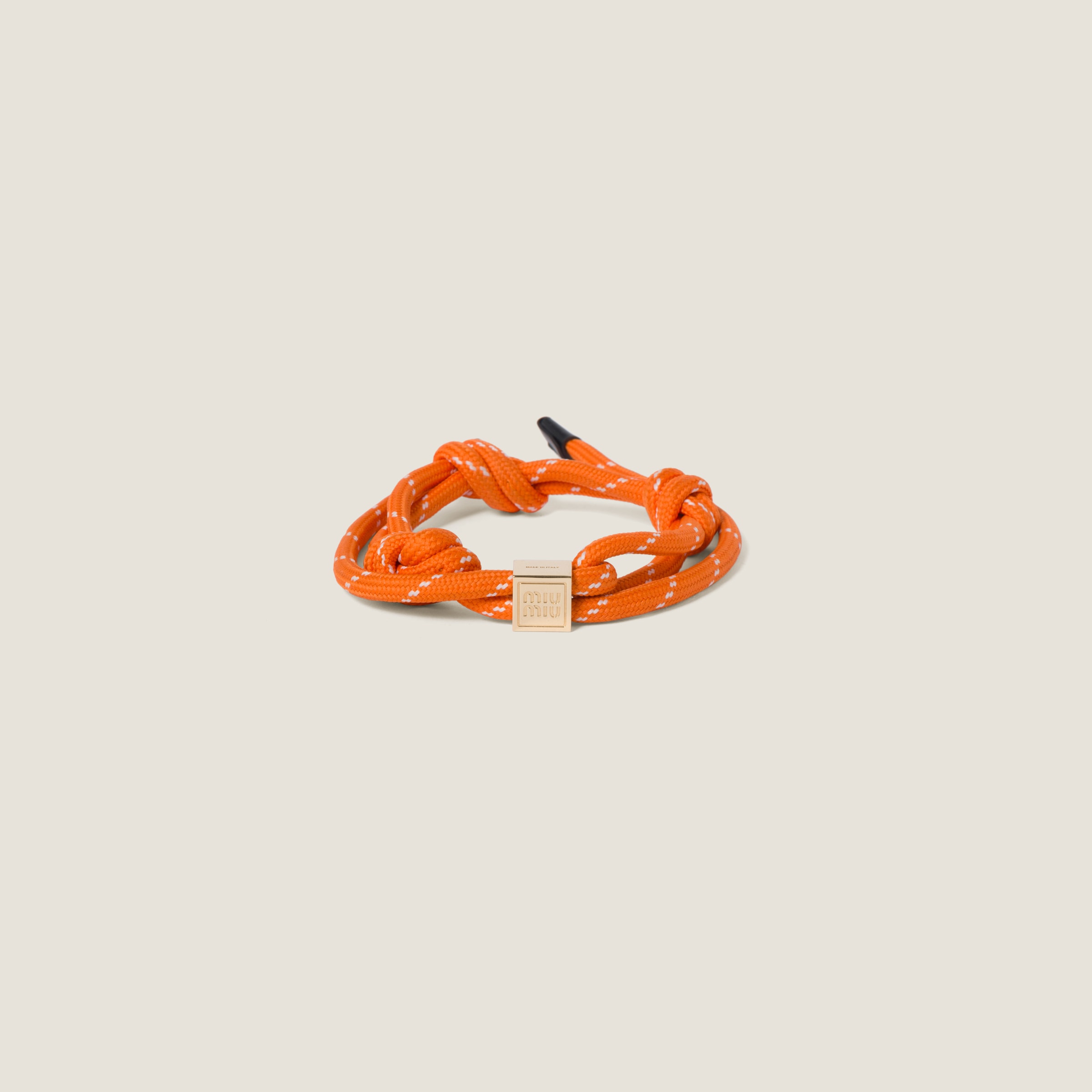 Miumiu Cord And Nylon Bracelet In Orange