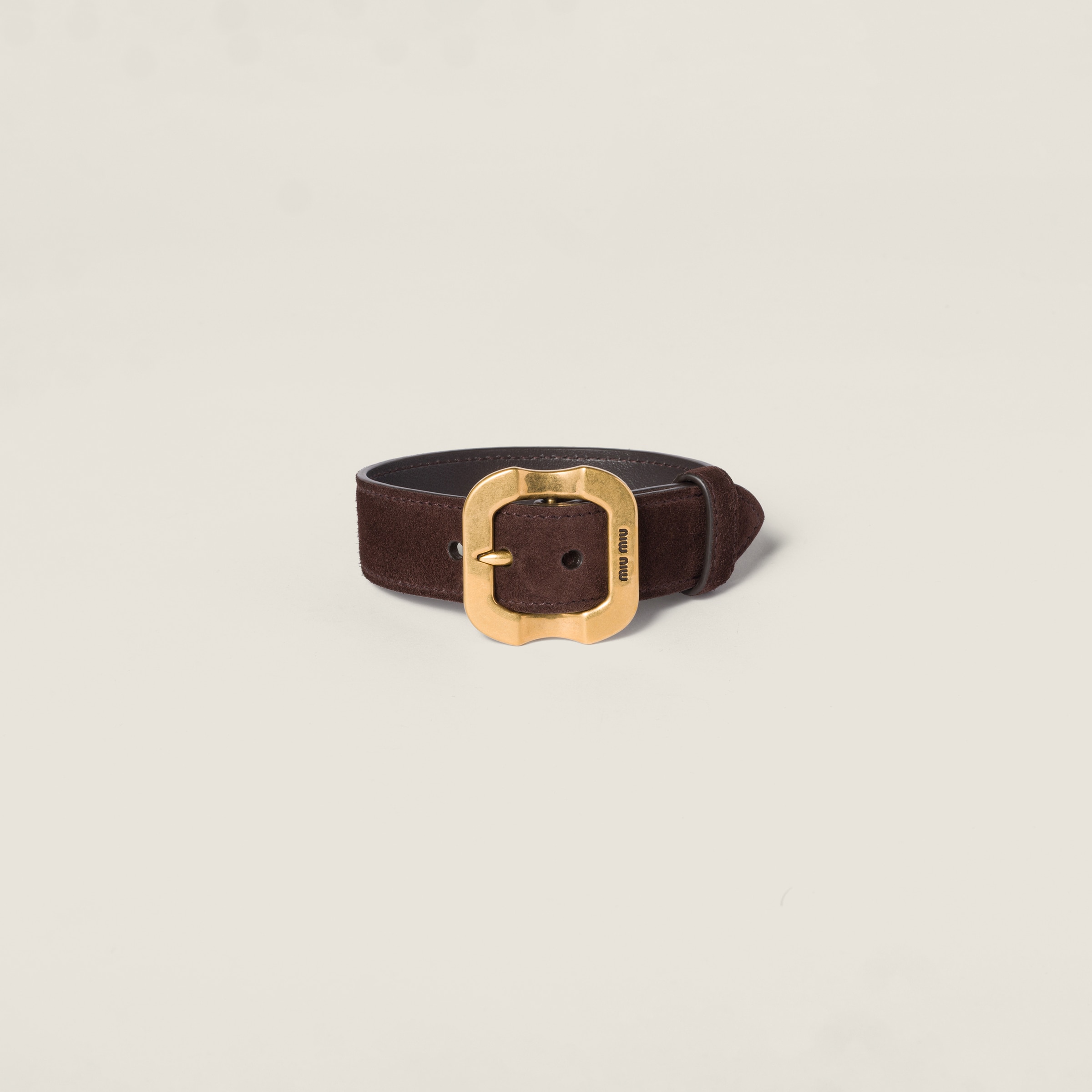 Briarwood Leather Bracelet With Buckle | Miu Miu