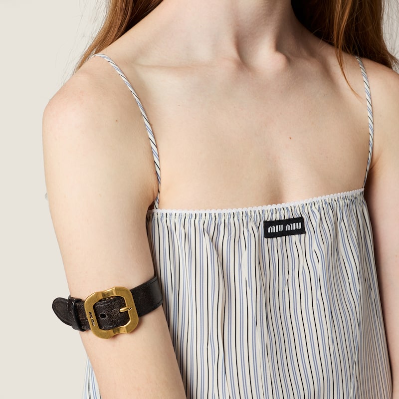 Nappa leather bracelet with buckle