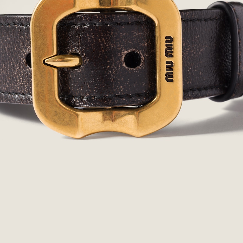 Nappa leather bracelet with buckle
